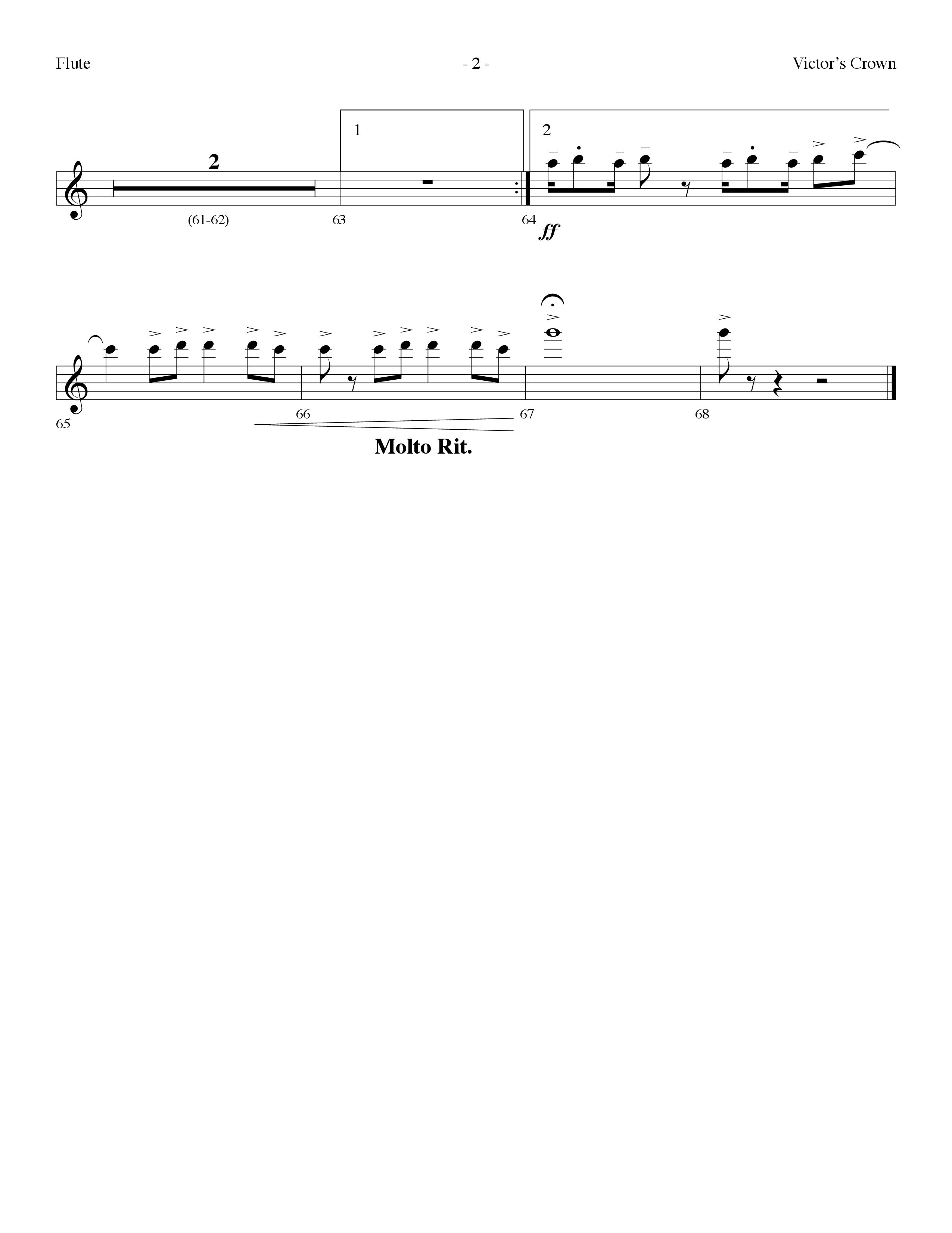 Victor's Crown (Choral Anthem SATB) Flute (Lifeway Choral / Arr. Dennis Allen)