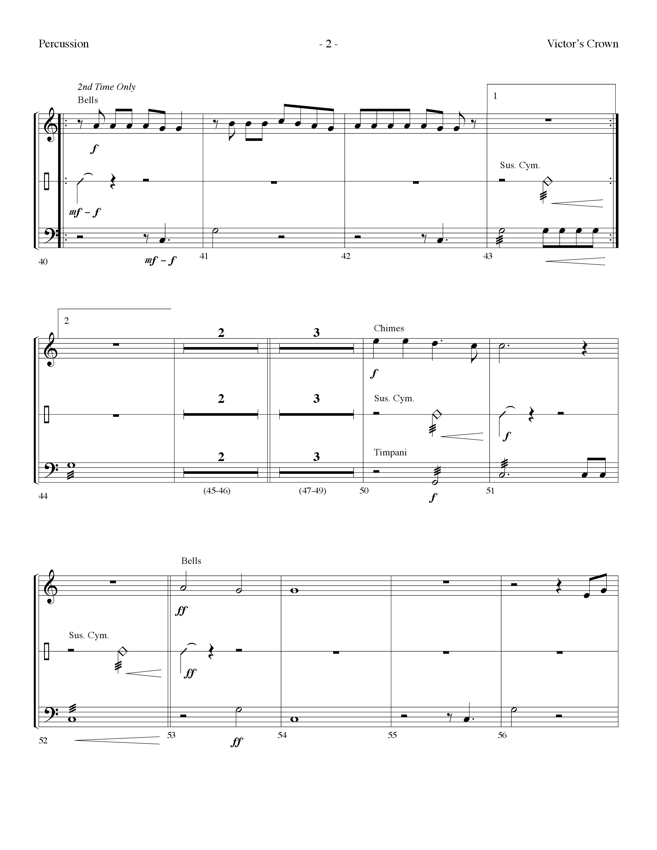 Victor's Crown (Choral Anthem SATB) Percussion (Lifeway Choral / Arr. Dennis Allen)