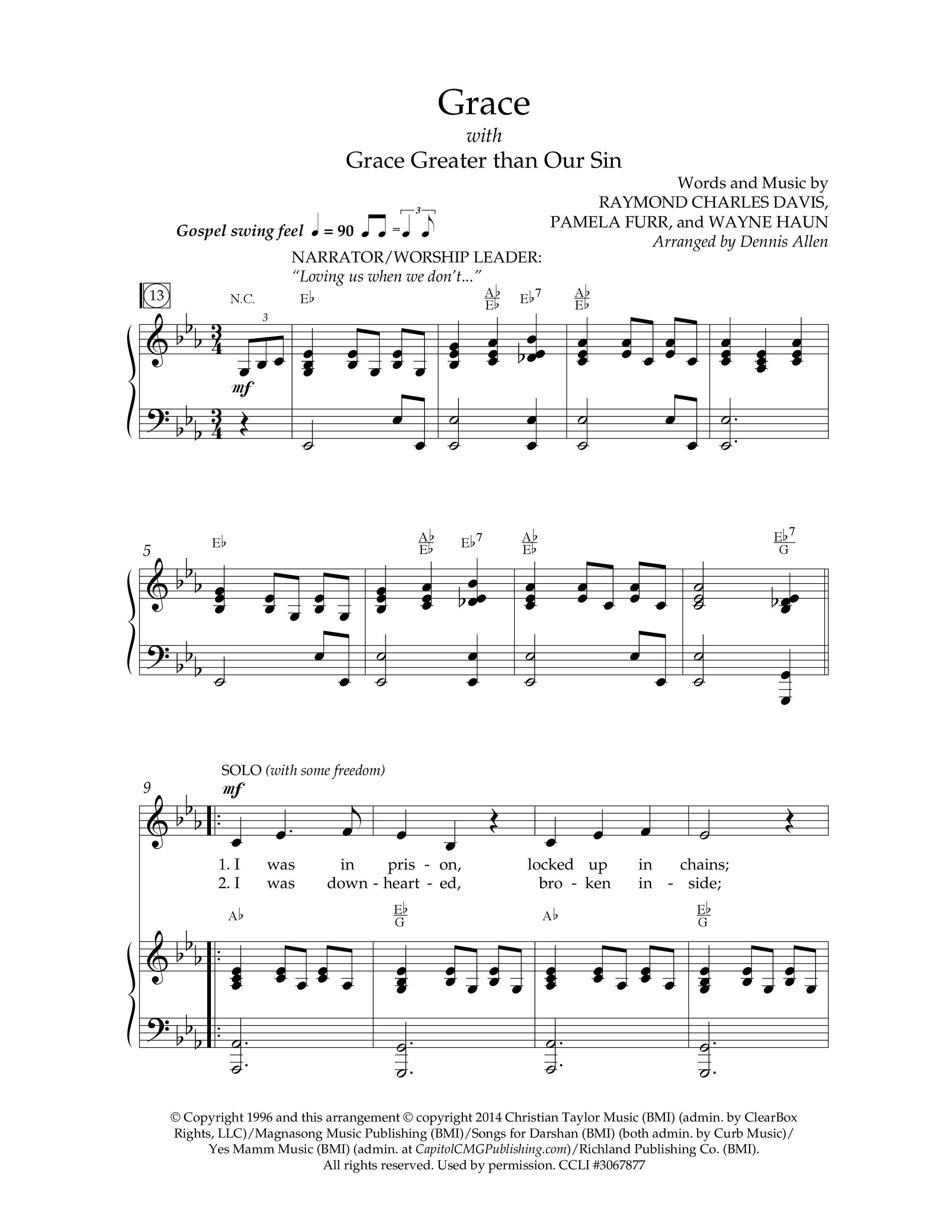 Your Grace Still Amazes Me (8 Song Choral Collection) Song 4 (Piano SATB) (Lifeway Choral / Arr. Dennis Allen)