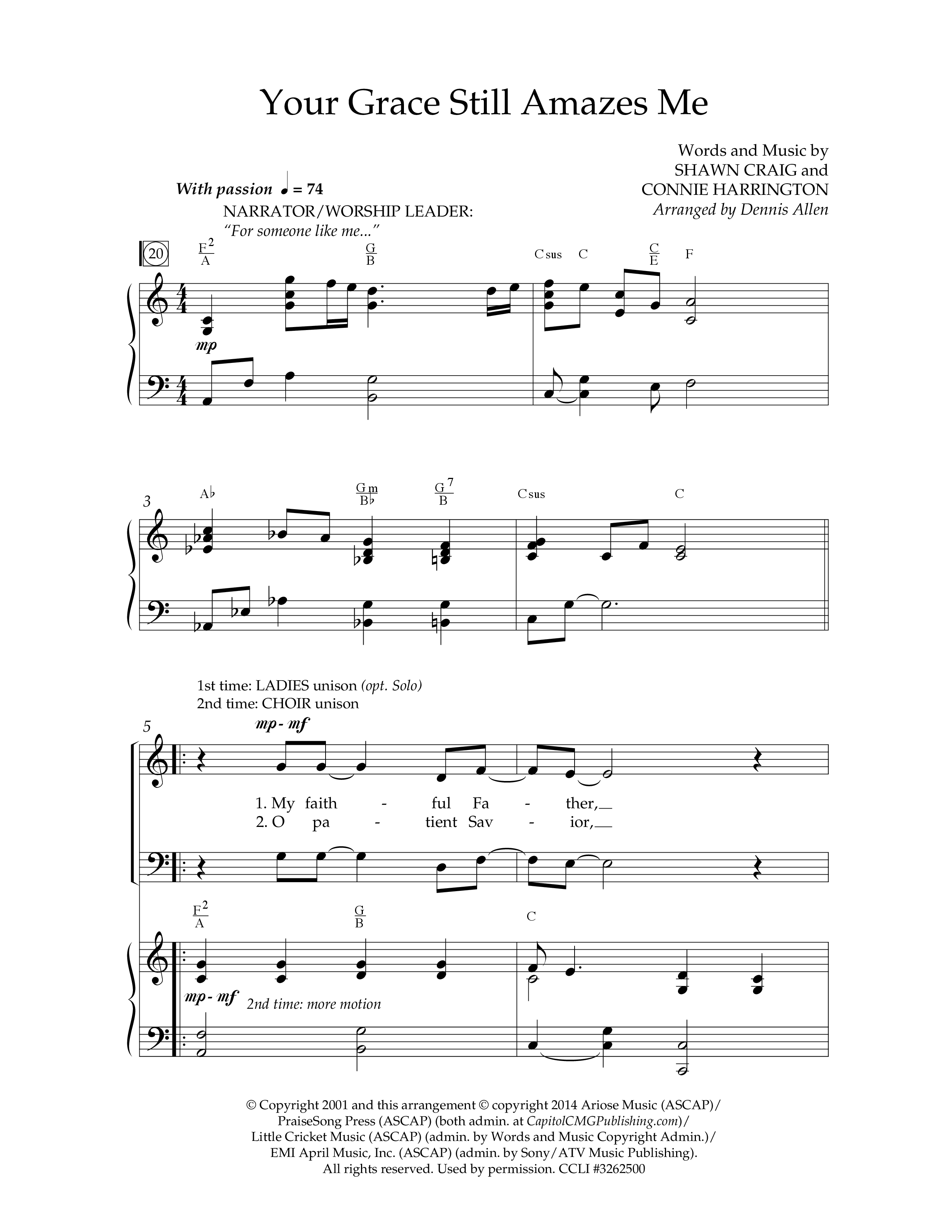Your Grace Still Amazes Me (8 Song Choral Collection) Song 5 (Piano SATB) (Lifeway Choral / Arr. Dennis Allen)