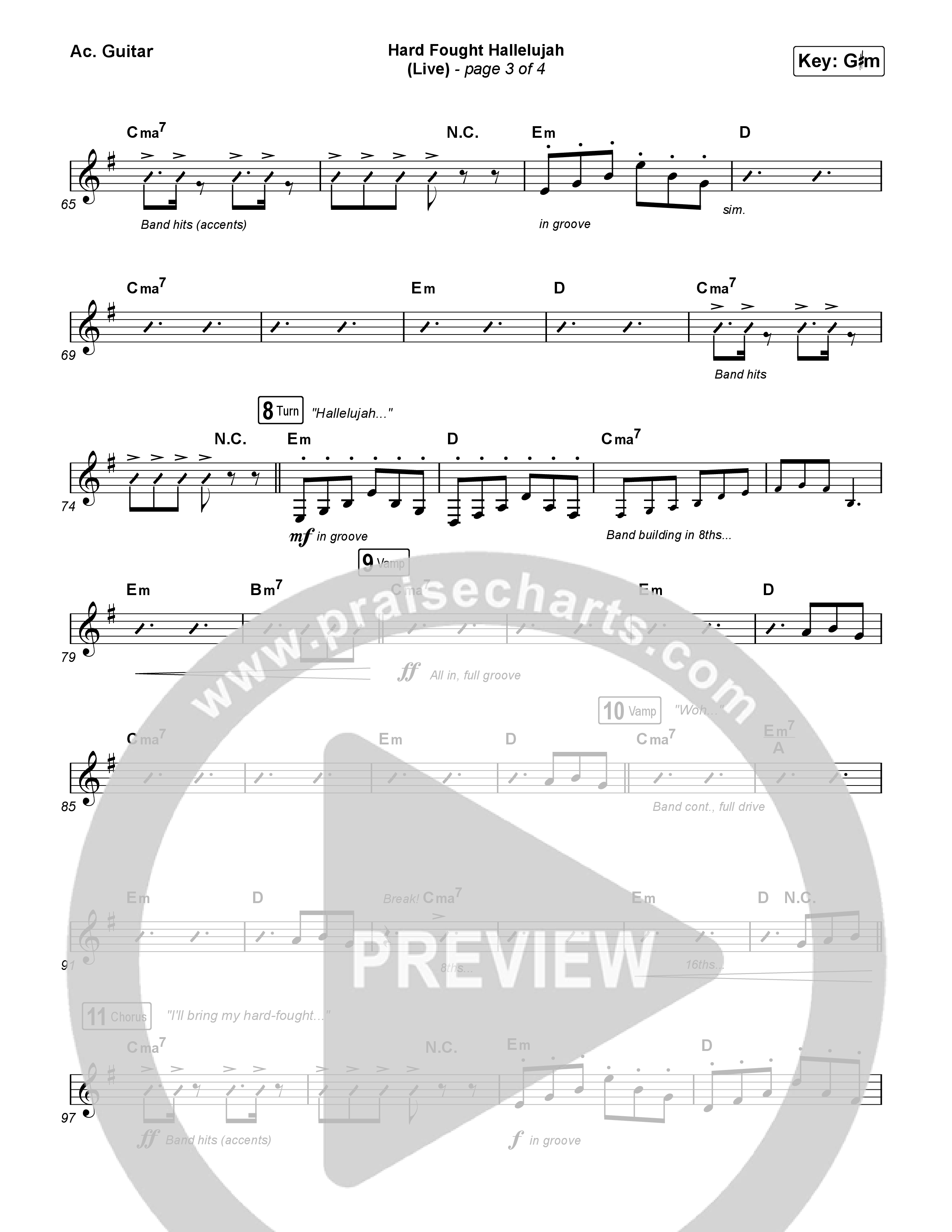 Hard Fought Hallelujah (Live) Acoustic Guitar (Brandon Lake)