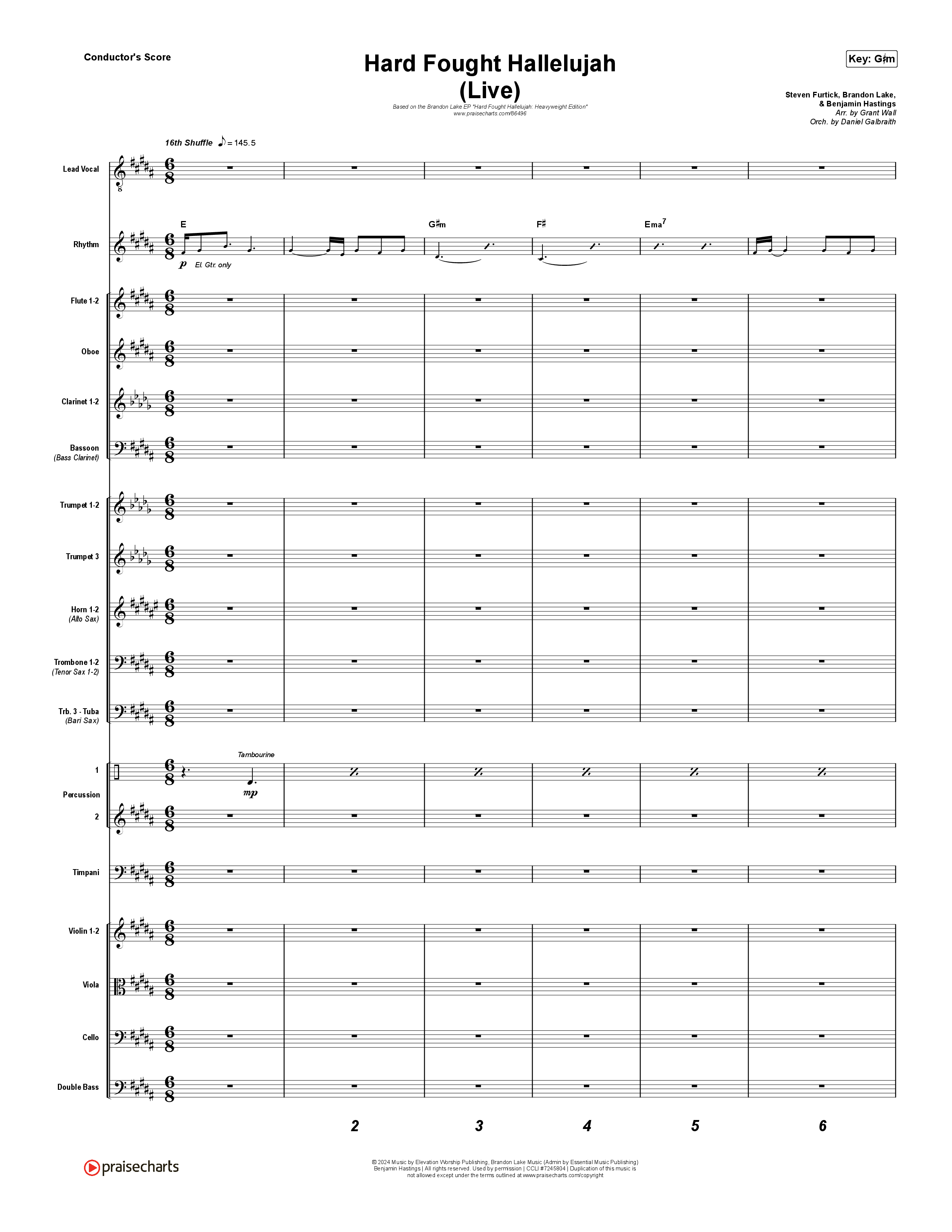 Hard Fought Hallelujah (Live) Orchestration (Brandon Lake)