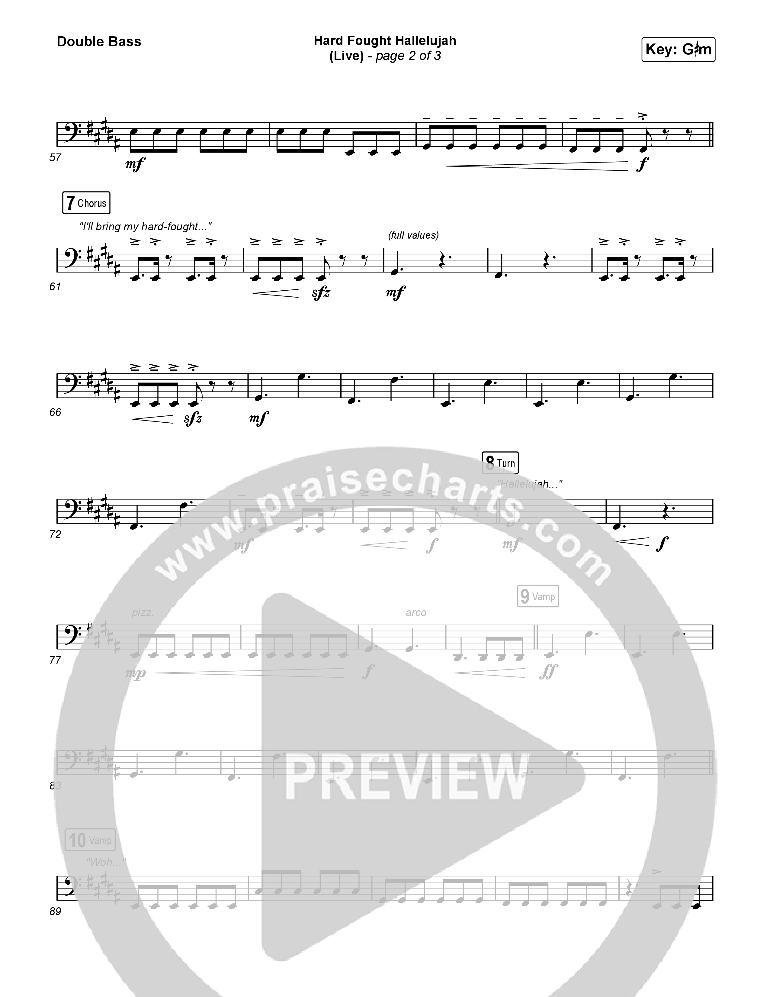 Hard Fought Hallelujah (Live) String Bass (Brandon Lake)