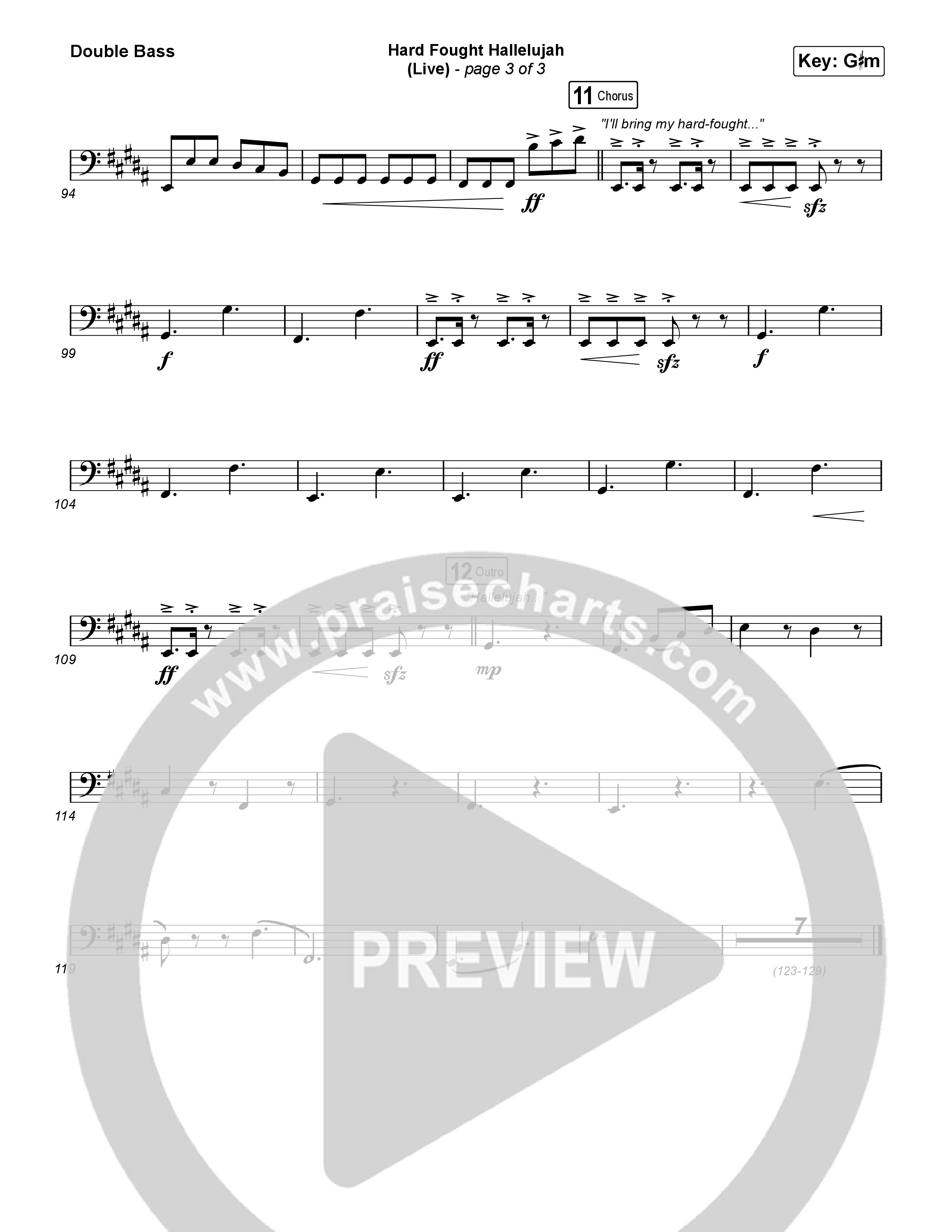 Hard Fought Hallelujah (Live) String Bass (Brandon Lake)