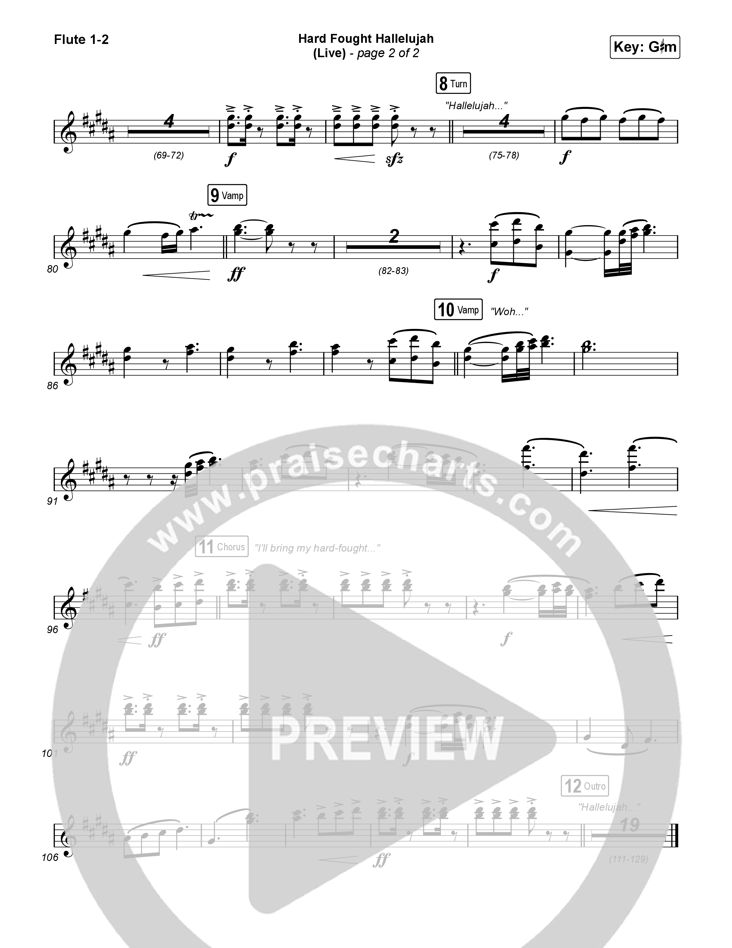 Hard Fought Hallelujah (Live) Flute 1,2 (Brandon Lake)