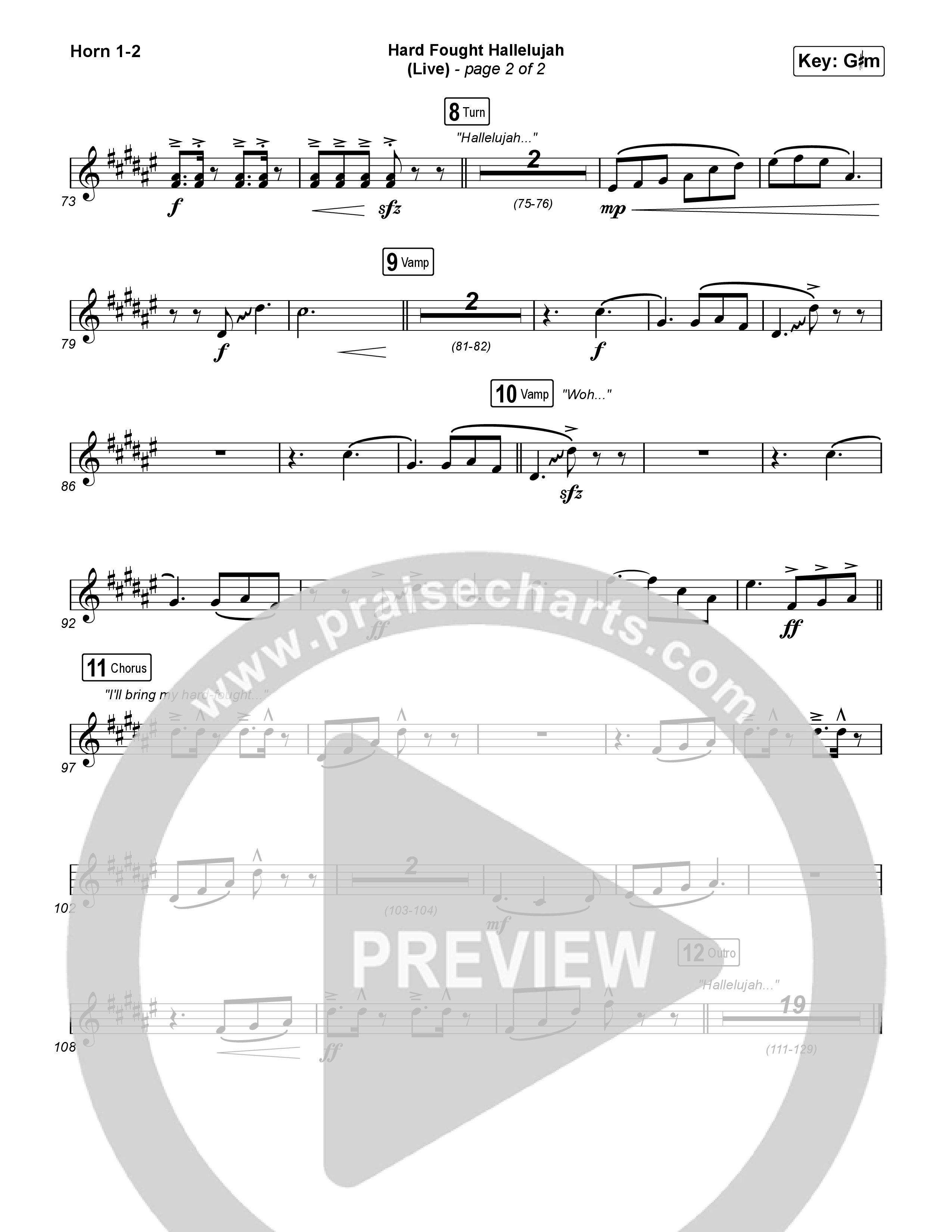 Hard Fought Hallelujah (Live) Brass Pack (Brandon Lake)