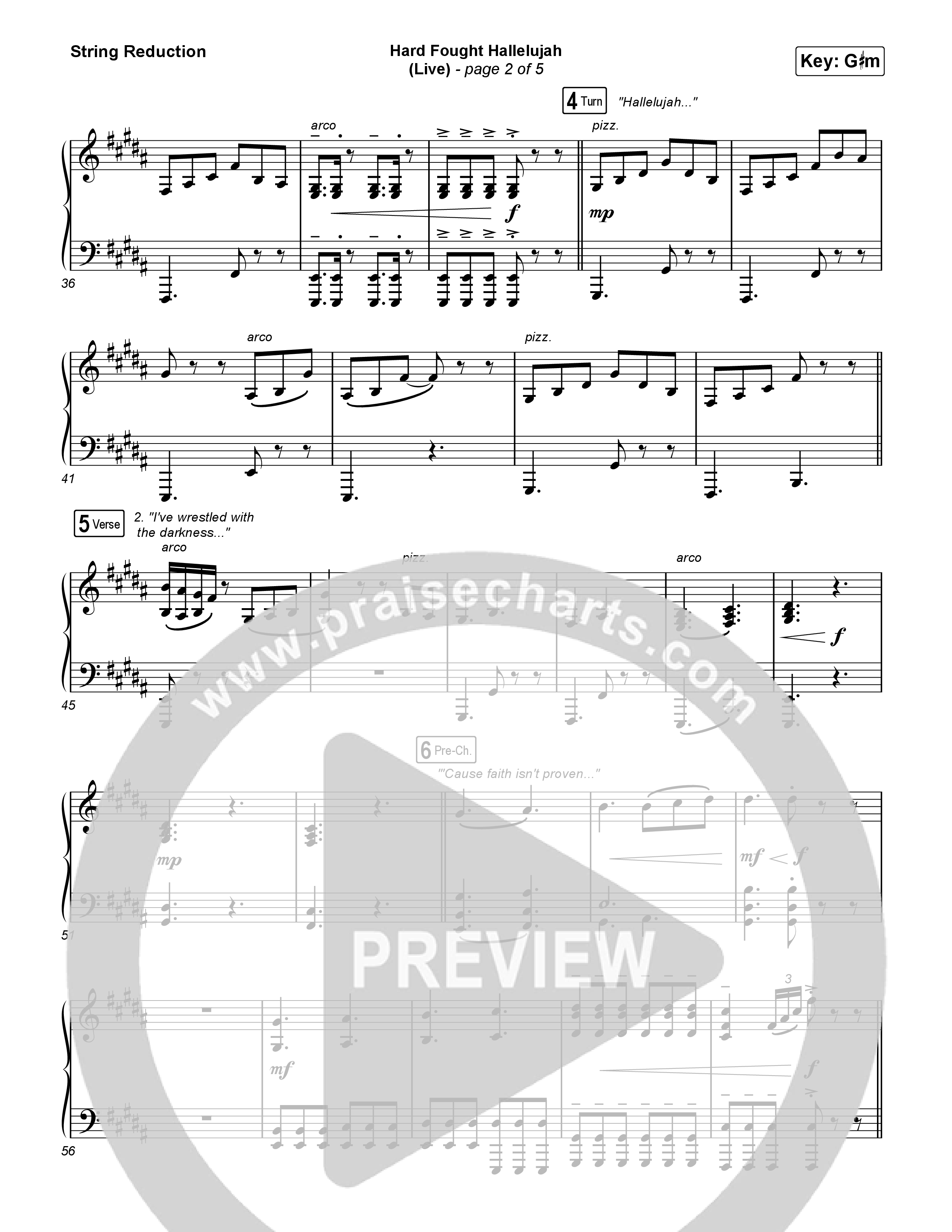 Hard Fought Hallelujah (Live) String Reduction (Brandon Lake)