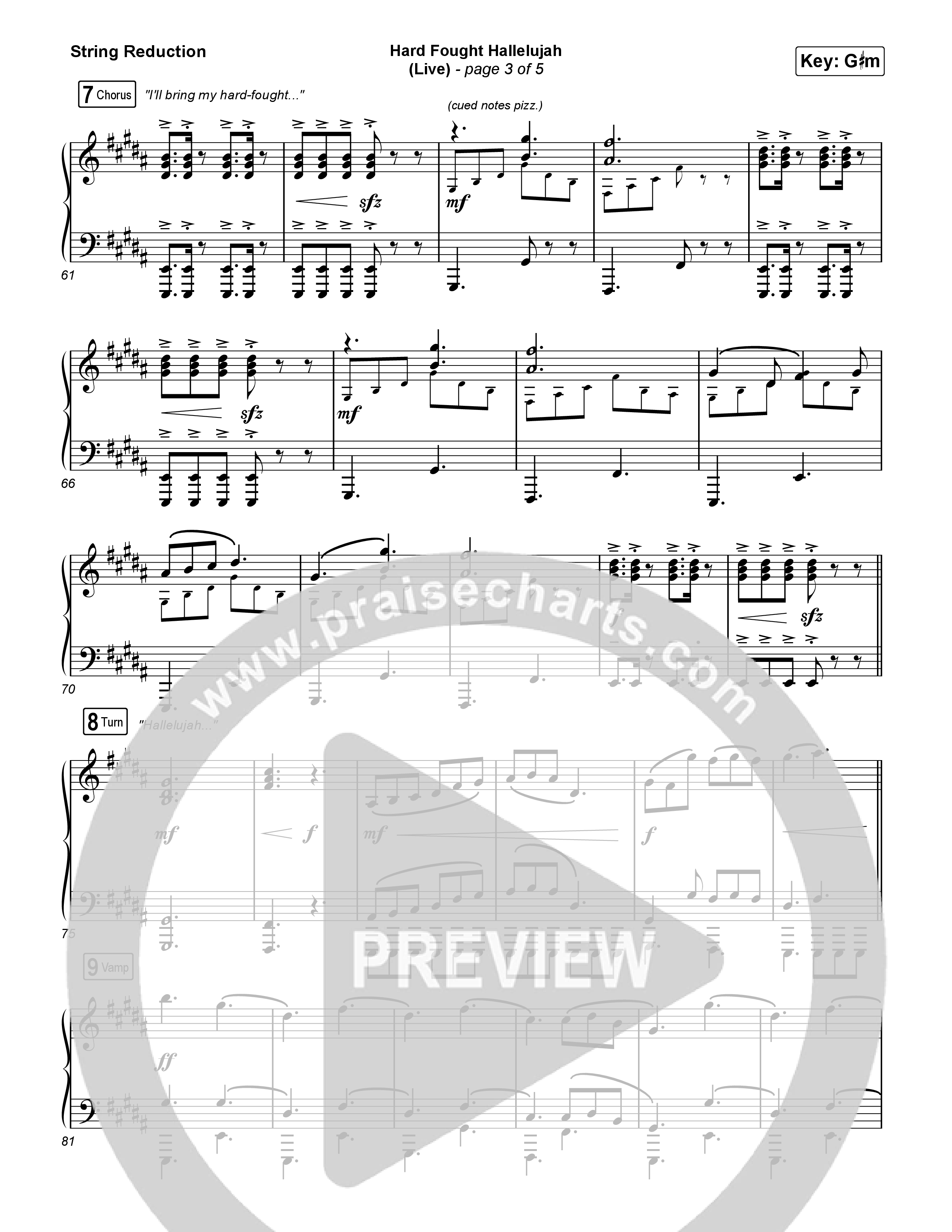 Hard Fought Hallelujah (Live) String Reduction (Brandon Lake)