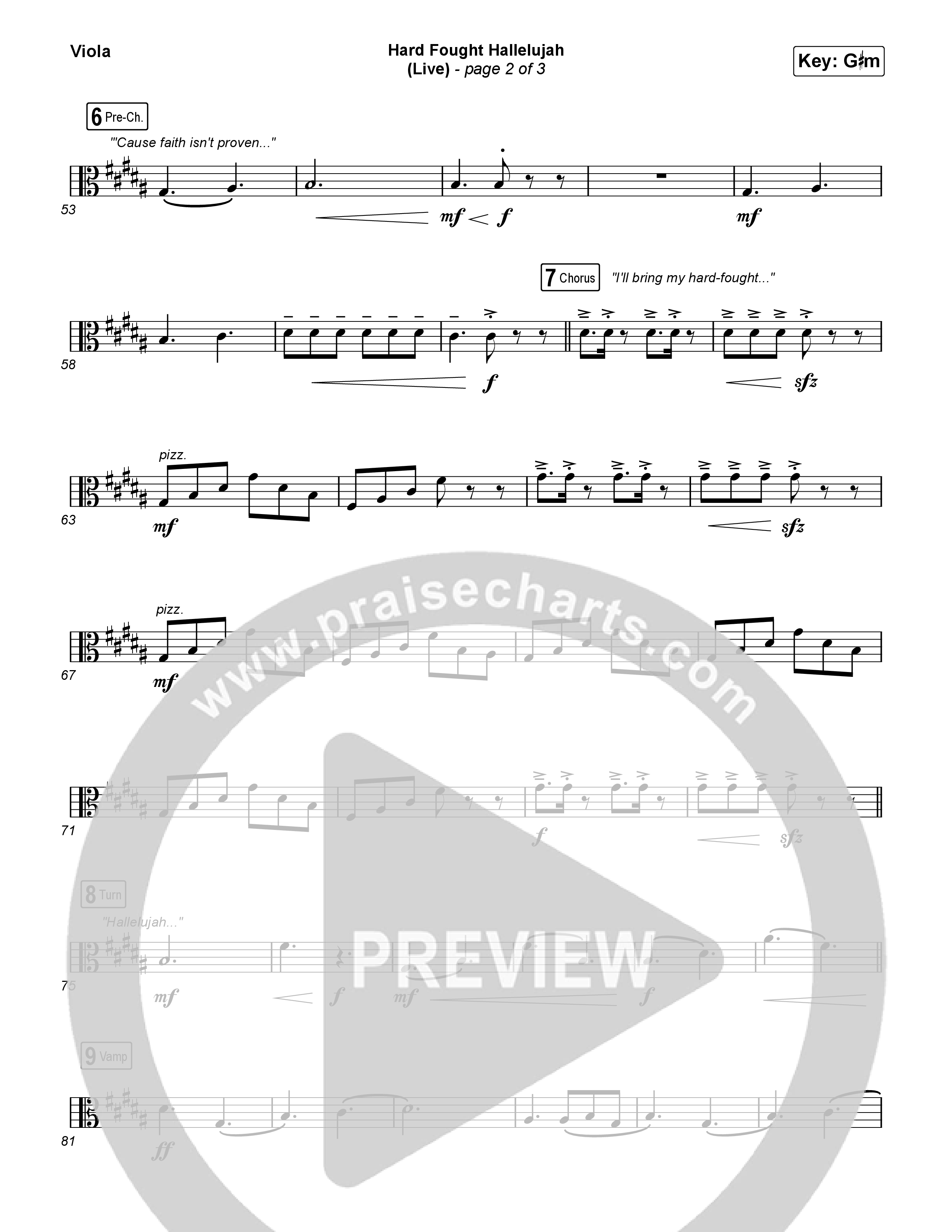 Hard Fought Hallelujah (Live) Viola (Brandon Lake)