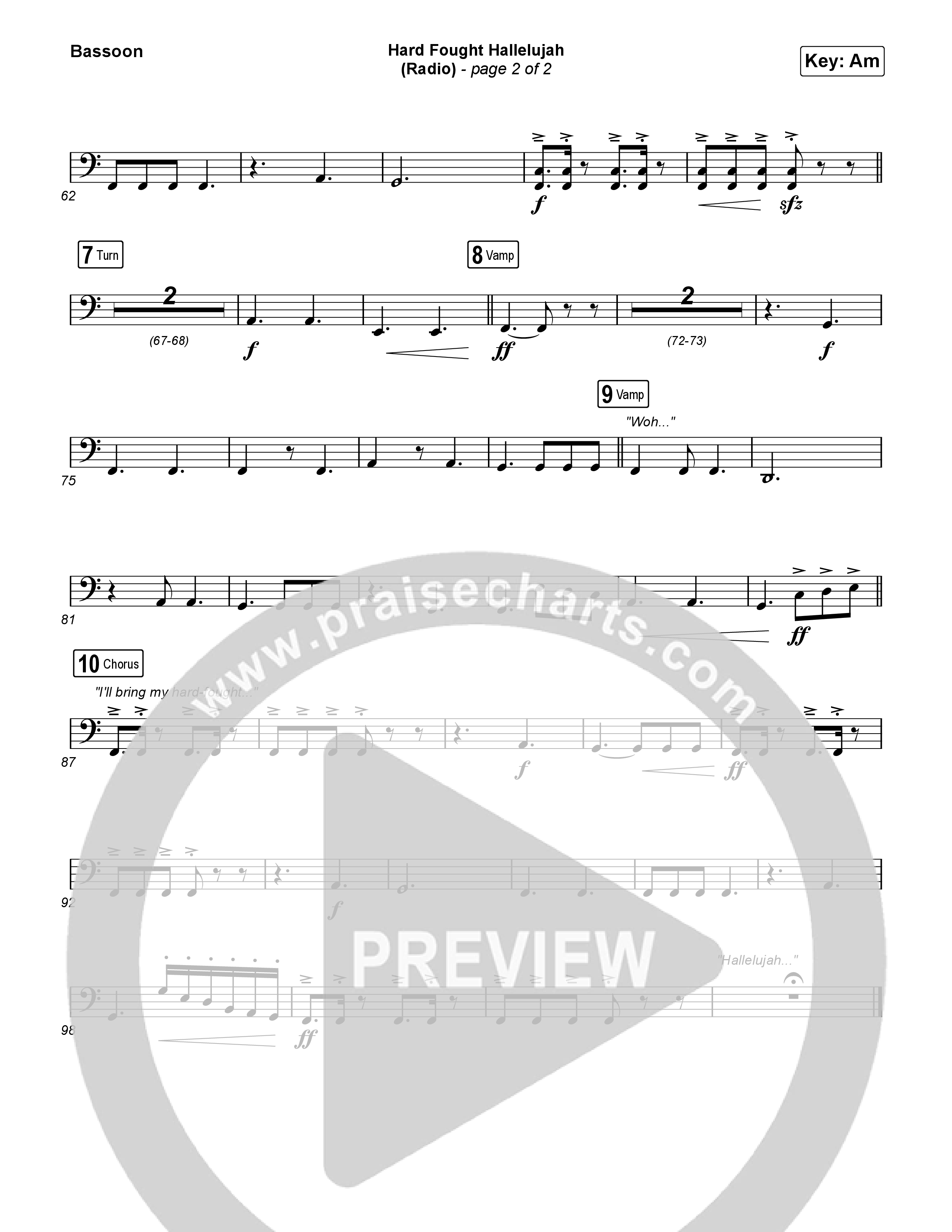 Hard Fought Hallelujah (Radio) Bassoon (Brandon Lake)