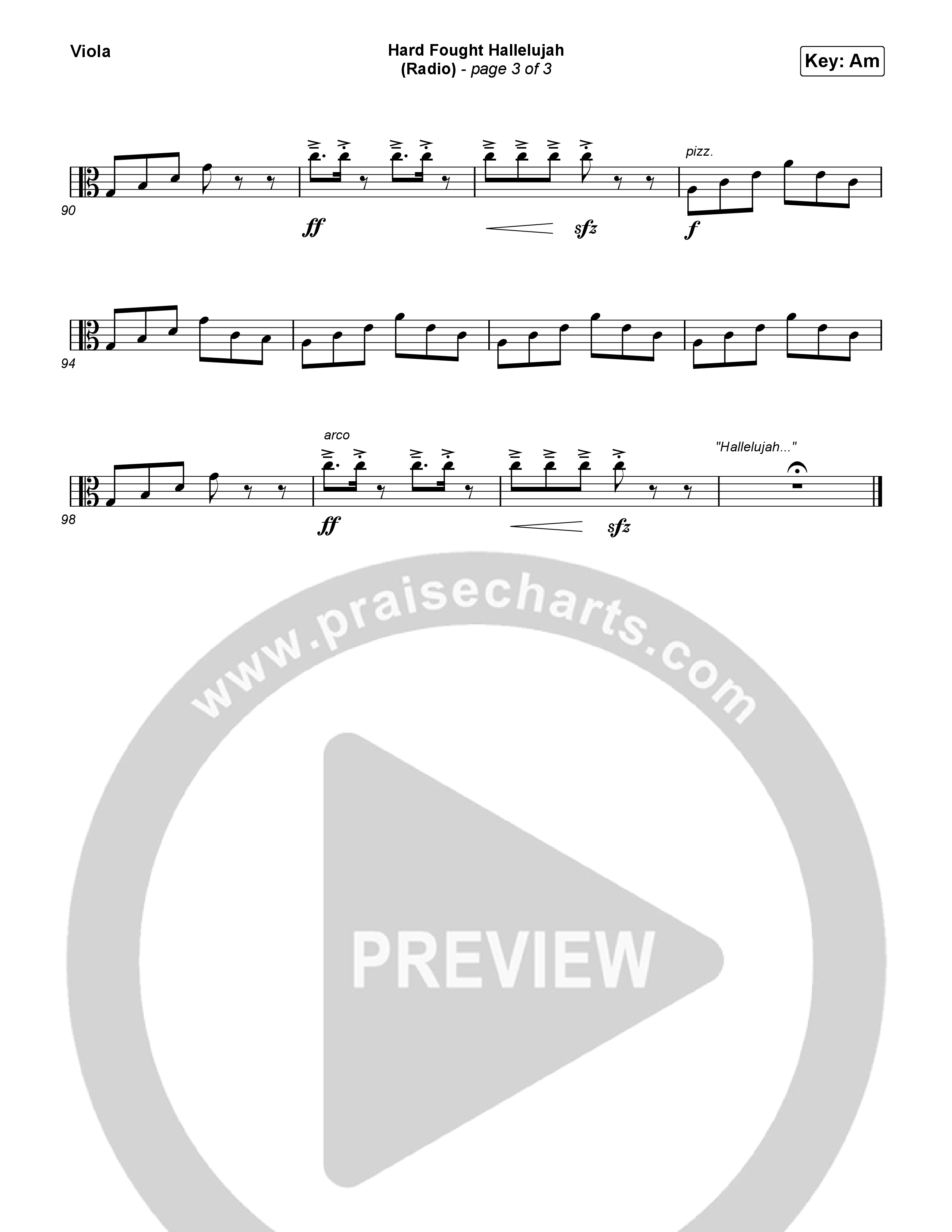 Hard Fought Hallelujah (Radio) Viola (Brandon Lake)