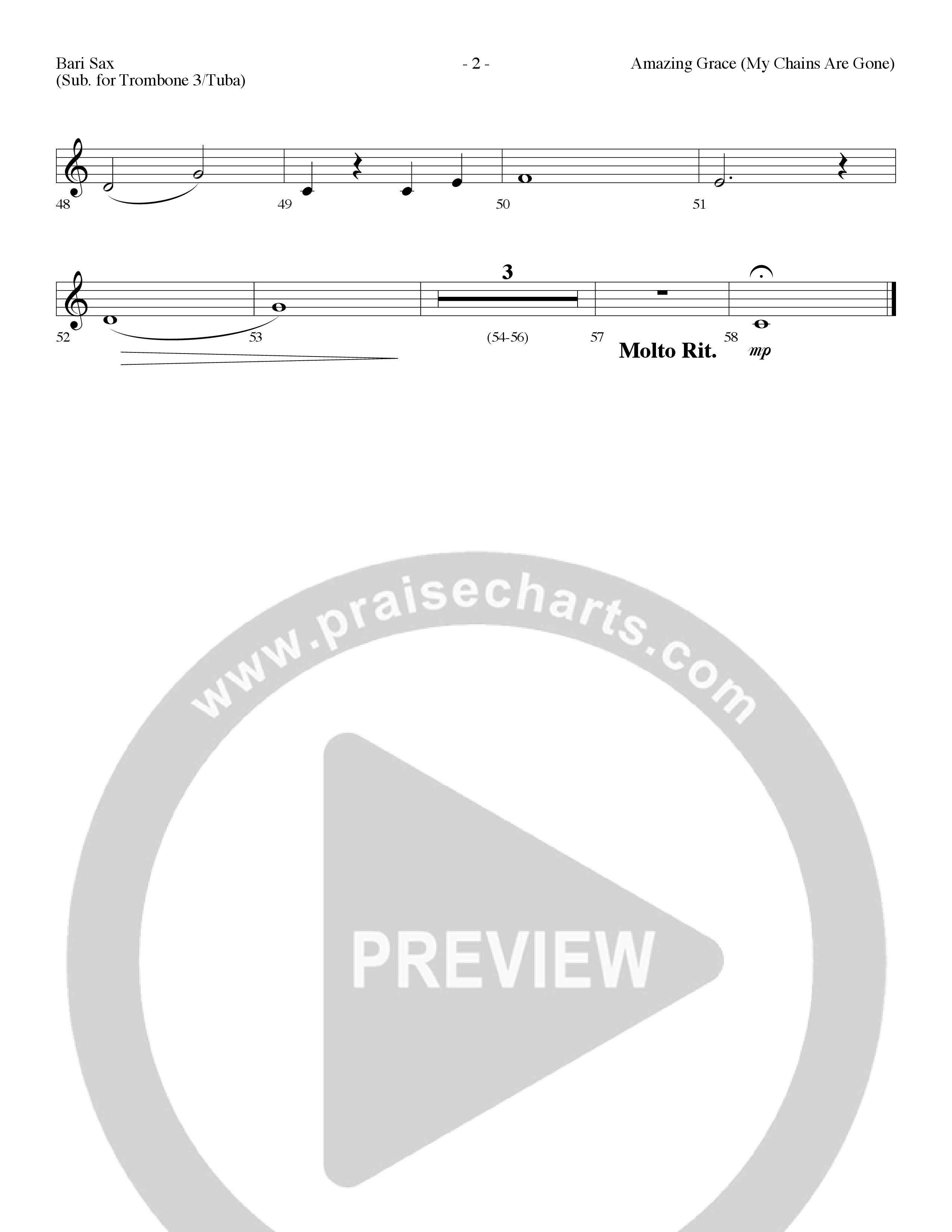 Amazing Grace (My Chains Are Gone) (Choral Anthem SATB) Bari Sax (Lifeway Choral / Arr. Dennis Allen)