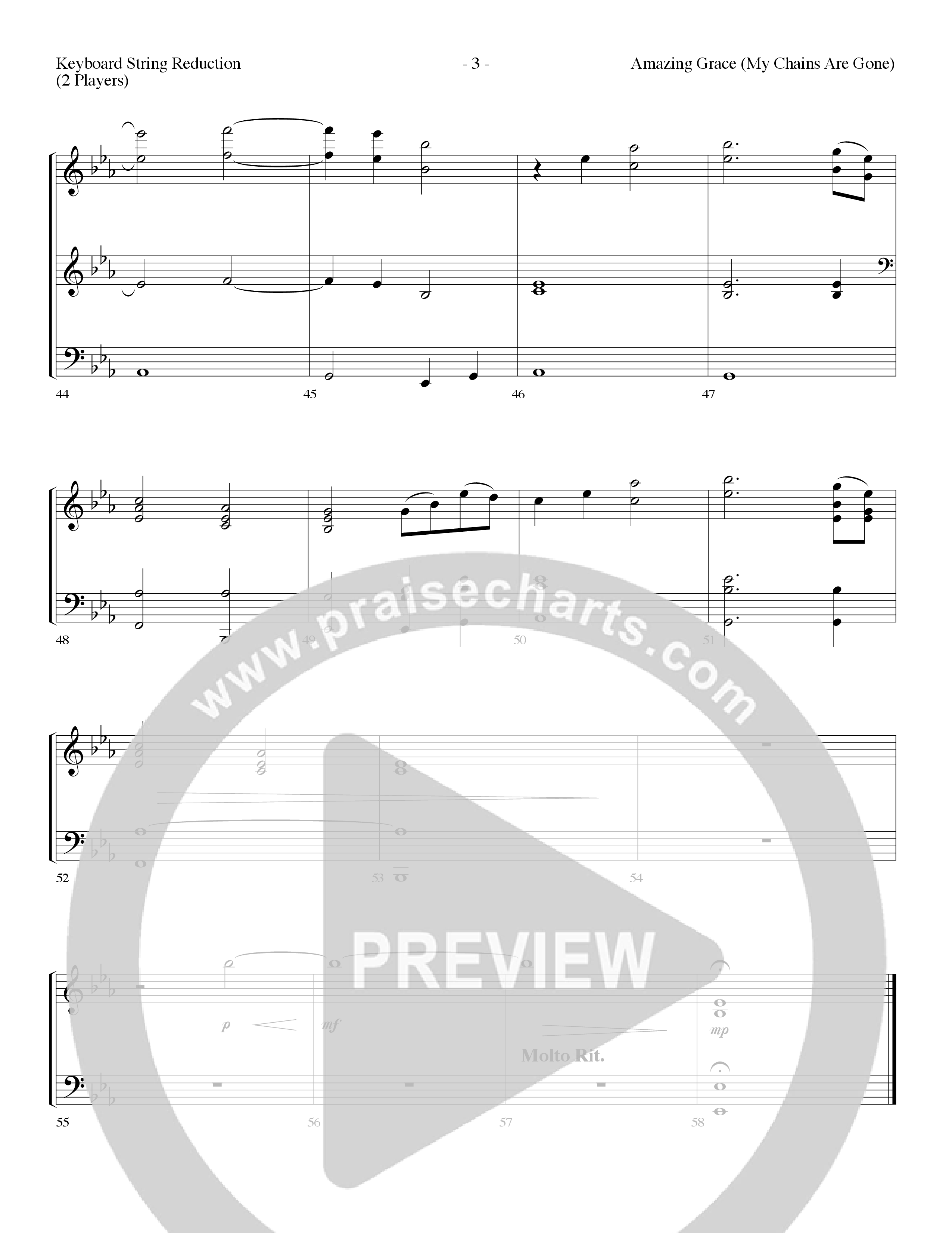 Amazing Grace (My Chains Are Gone) (Choral Anthem SATB) String Reduction (Lifeway Choral / Arr. Dennis Allen)