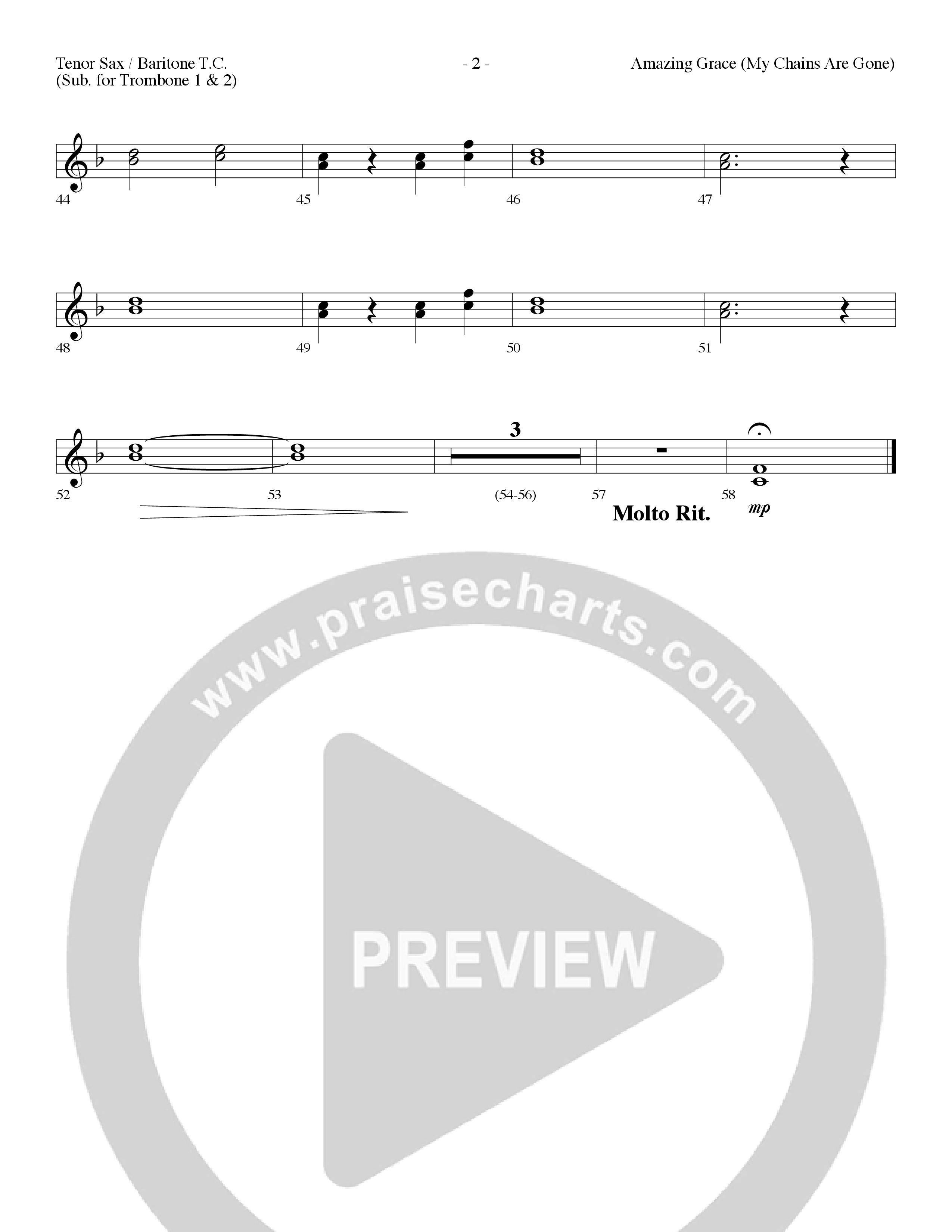 Amazing Grace (My Chains Are Gone) (Choral Anthem SATB) Tenor Sax/Baritone T.C. (Lifeway Choral / Arr. Dennis Allen)