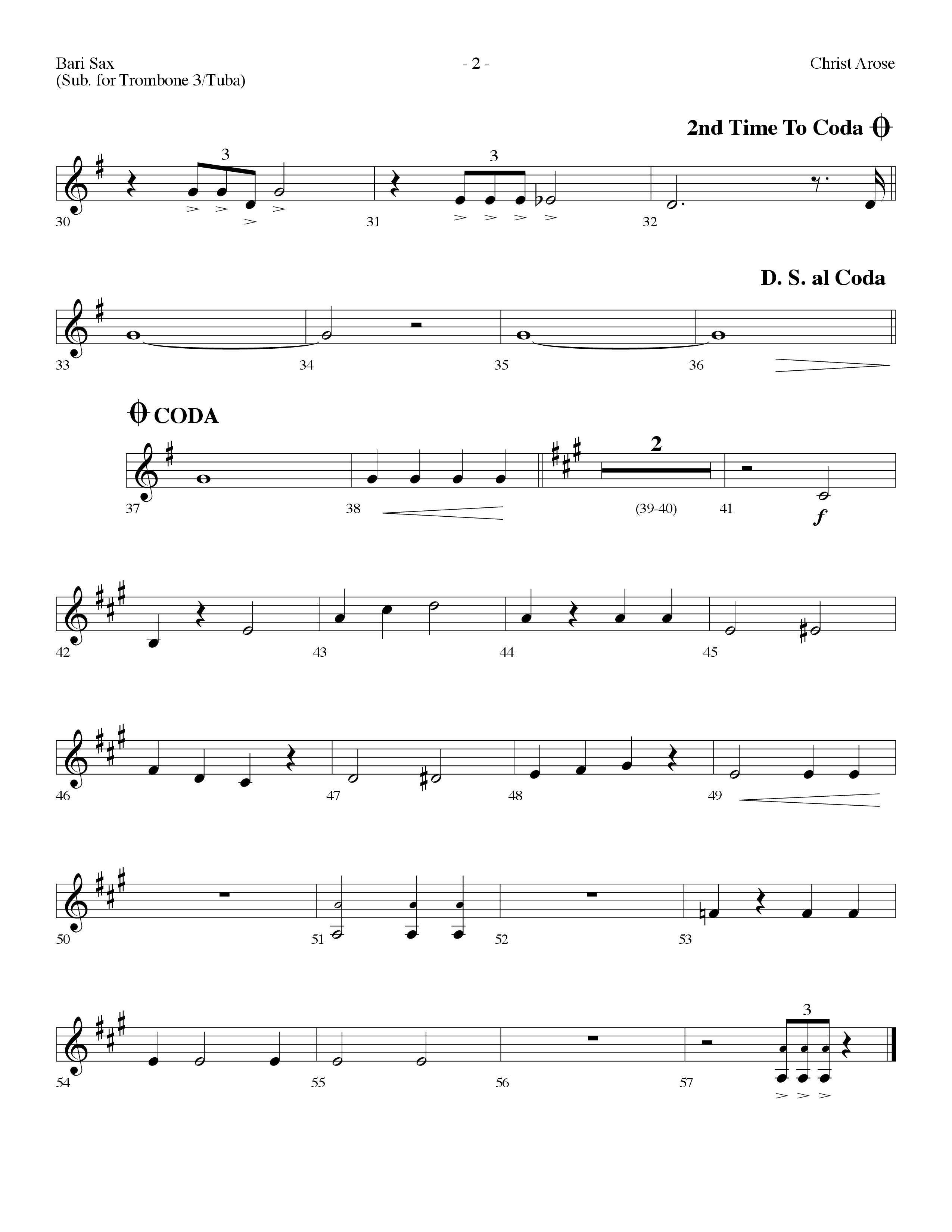 Christ Arose (Choral Anthem SATB) Bari Sax (Lifeway Choral / Arr. Dennis Allen)