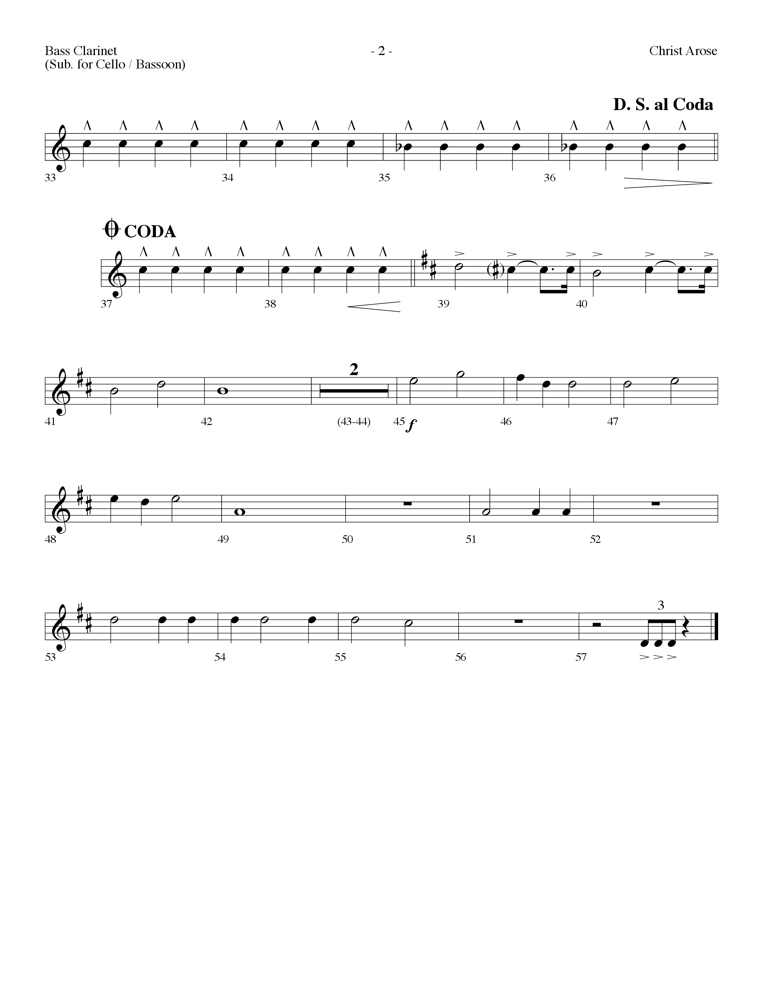 Christ Arose (Choral Anthem SATB) Bass Clarinet (Lifeway Choral / Arr. Dennis Allen)