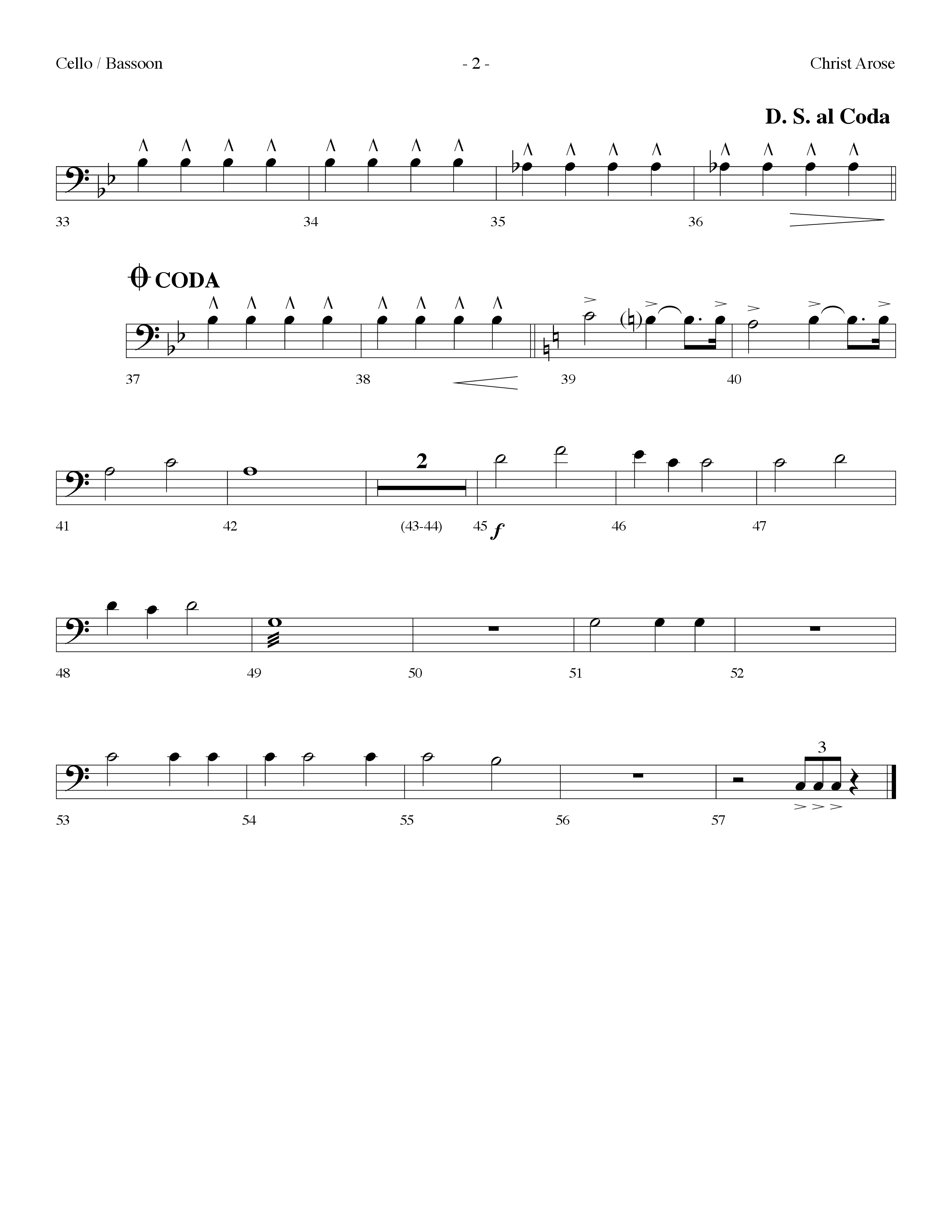 Christ Arose (Choral Anthem SATB) Cello (Lifeway Choral / Arr. Dennis Allen)