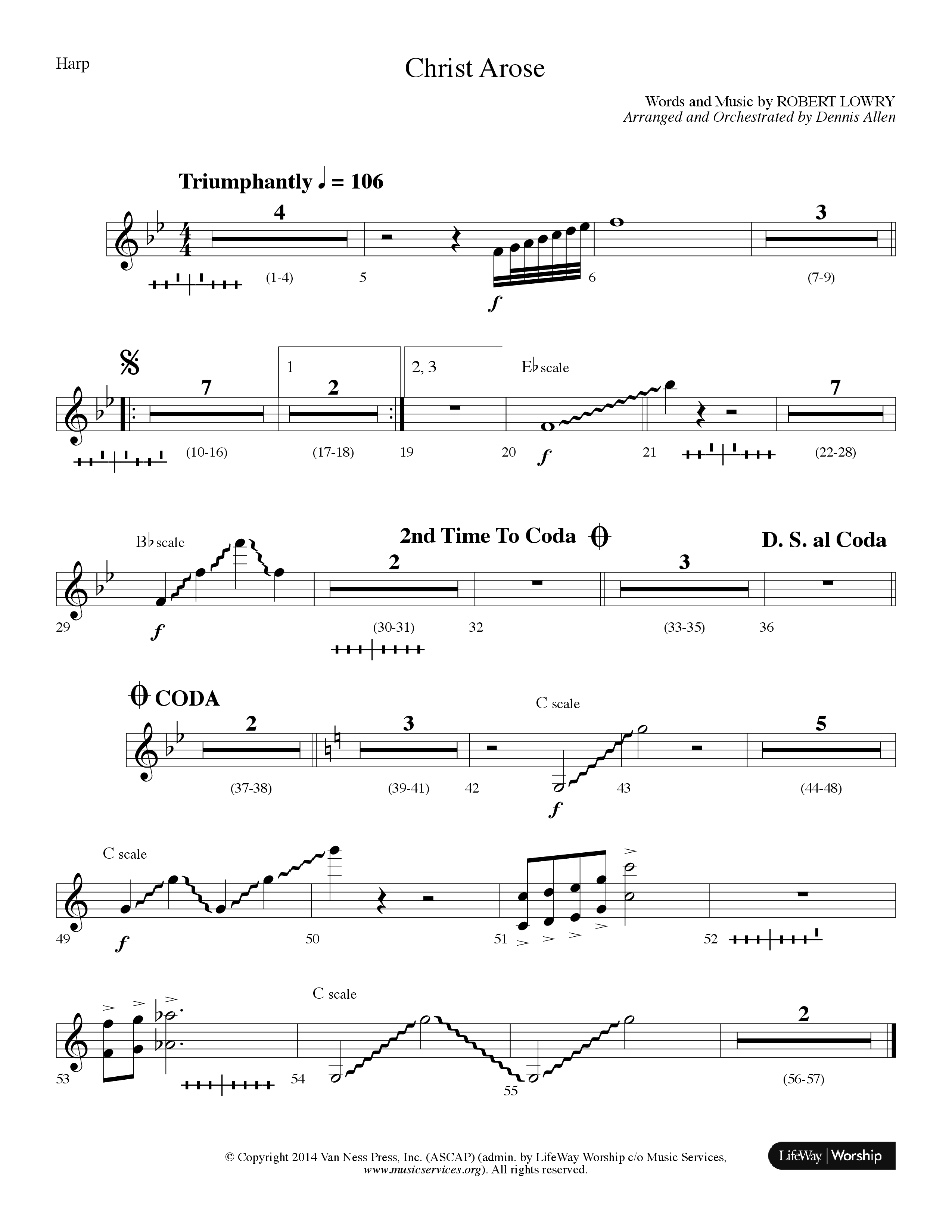 Christ Arose (Choral Anthem SATB) Harp (Lifeway Choral / Arr. Dennis Allen)