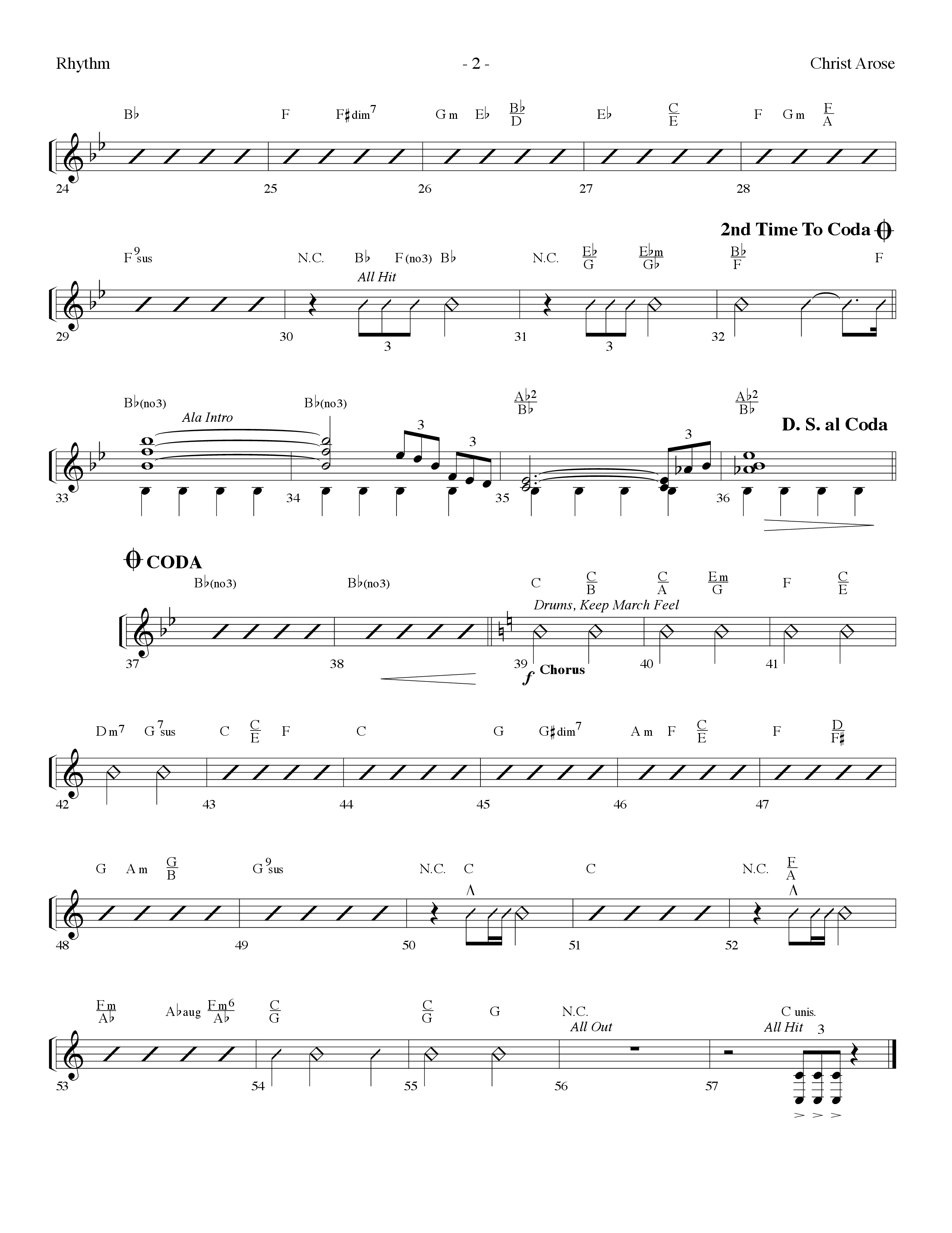 Christ Arose (Choral Anthem SATB) Rhythm Chart (Lifeway Choral / Arr. Dennis Allen)