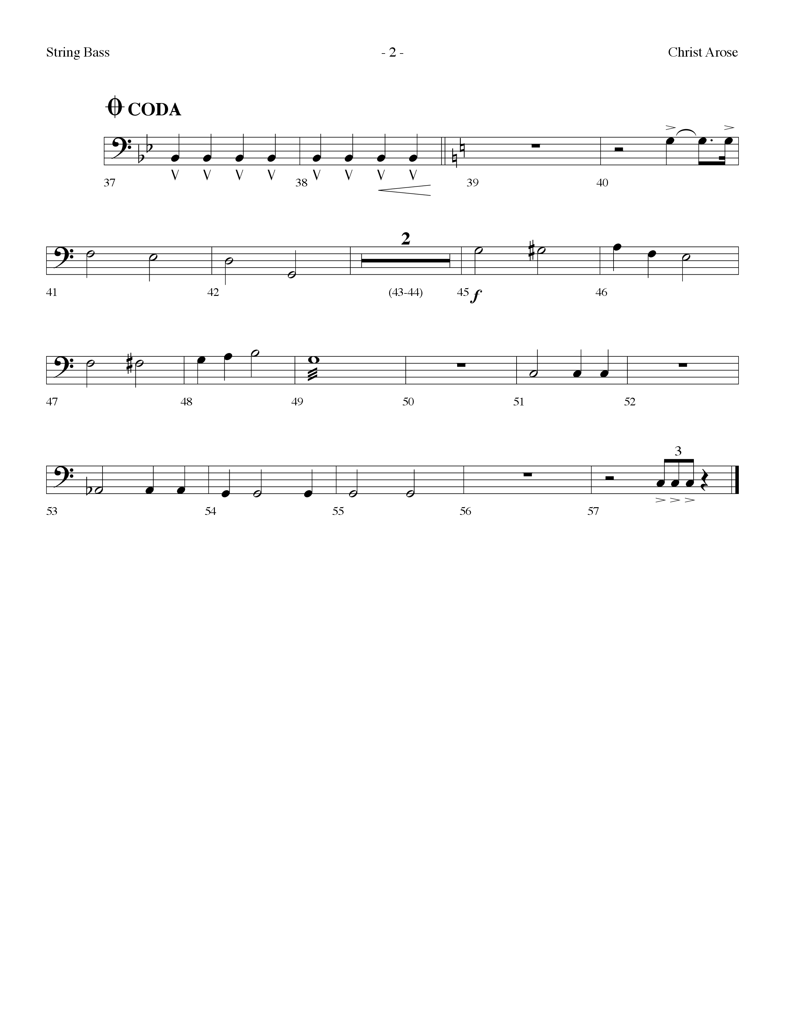 Christ Arose (Choral Anthem SATB) String Bass (Lifeway Choral / Arr. Dennis Allen)