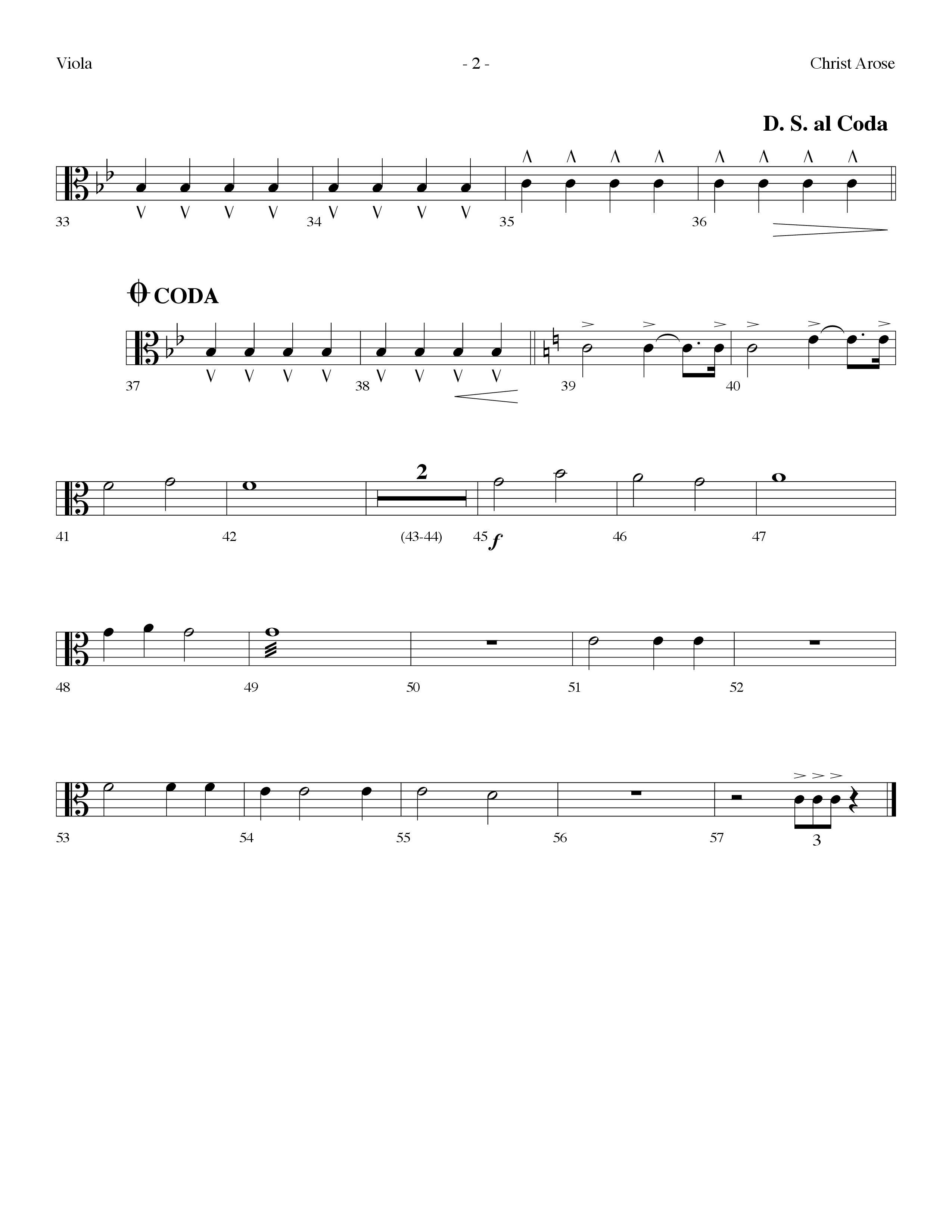 Christ Arose (Choral Anthem SATB) Viola (Lifeway Choral / Arr. Dennis Allen)