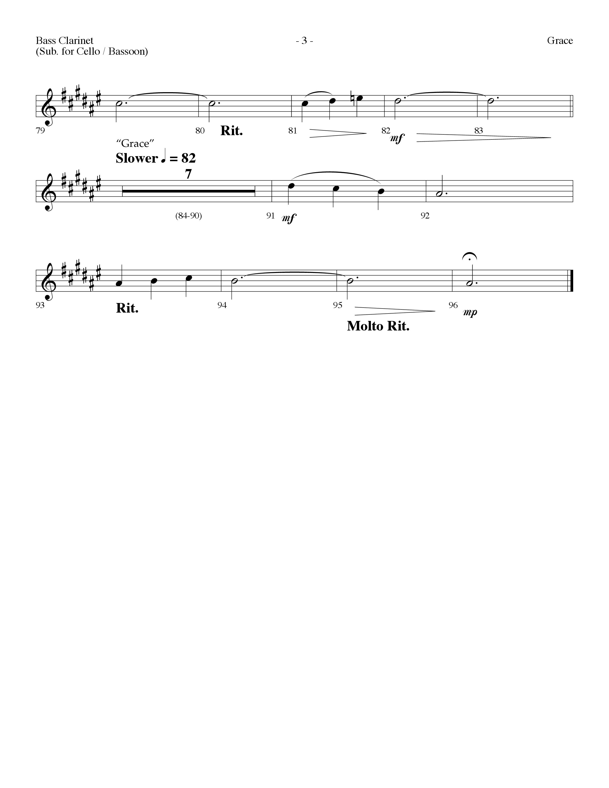 Grace (with Grace Greater Than Our Sin) (Choral Anthem SATB) Bass Clarinet (Lifeway Choral / Arr. Dennis Allen)