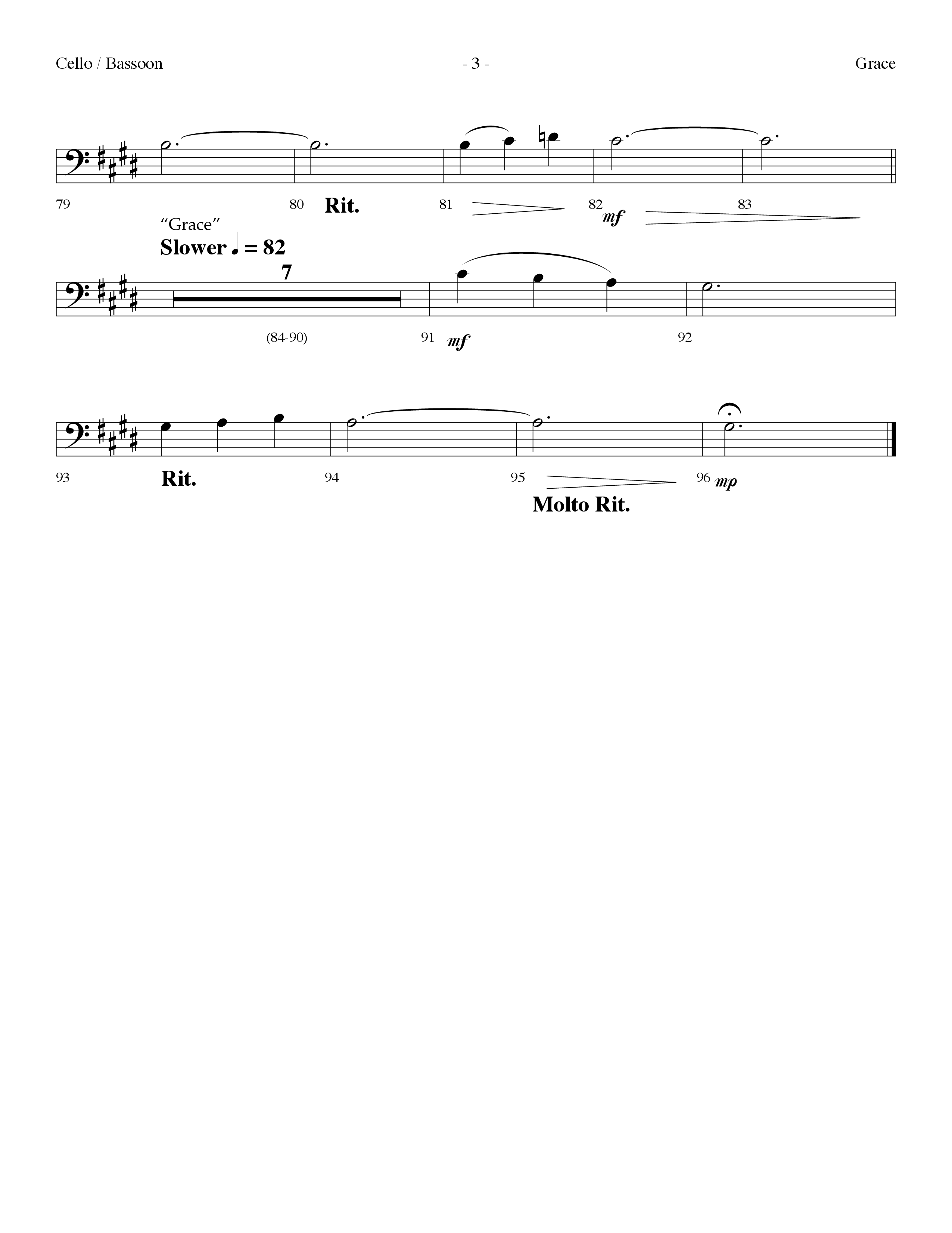 Grace (with Grace Greater Than Our Sin) (Choral Anthem SATB) Cello (Lifeway Choral / Arr. Dennis Allen)