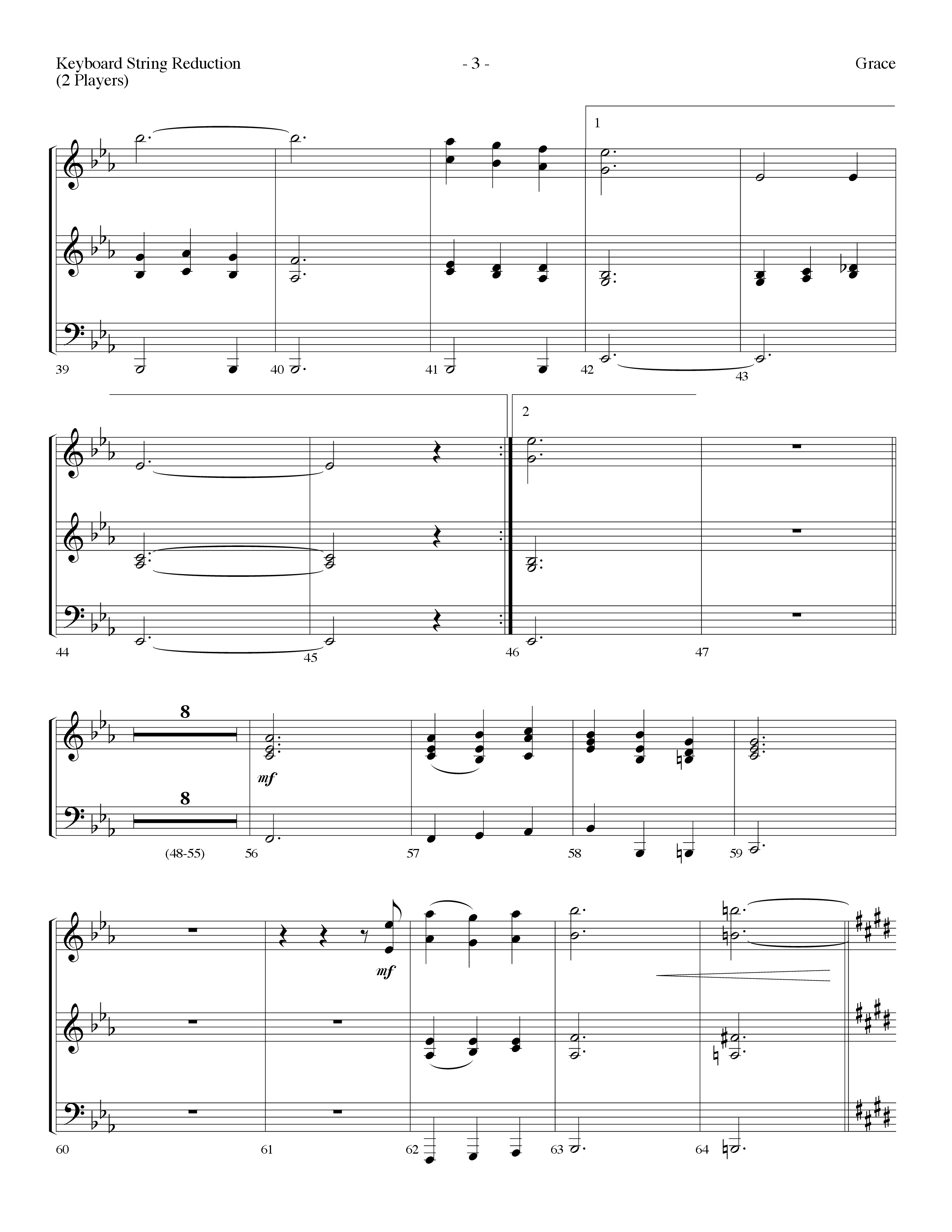 Grace (with Grace Greater Than Our Sin) (Choral Anthem SATB) String Reduction (Lifeway Choral / Arr. Dennis Allen)