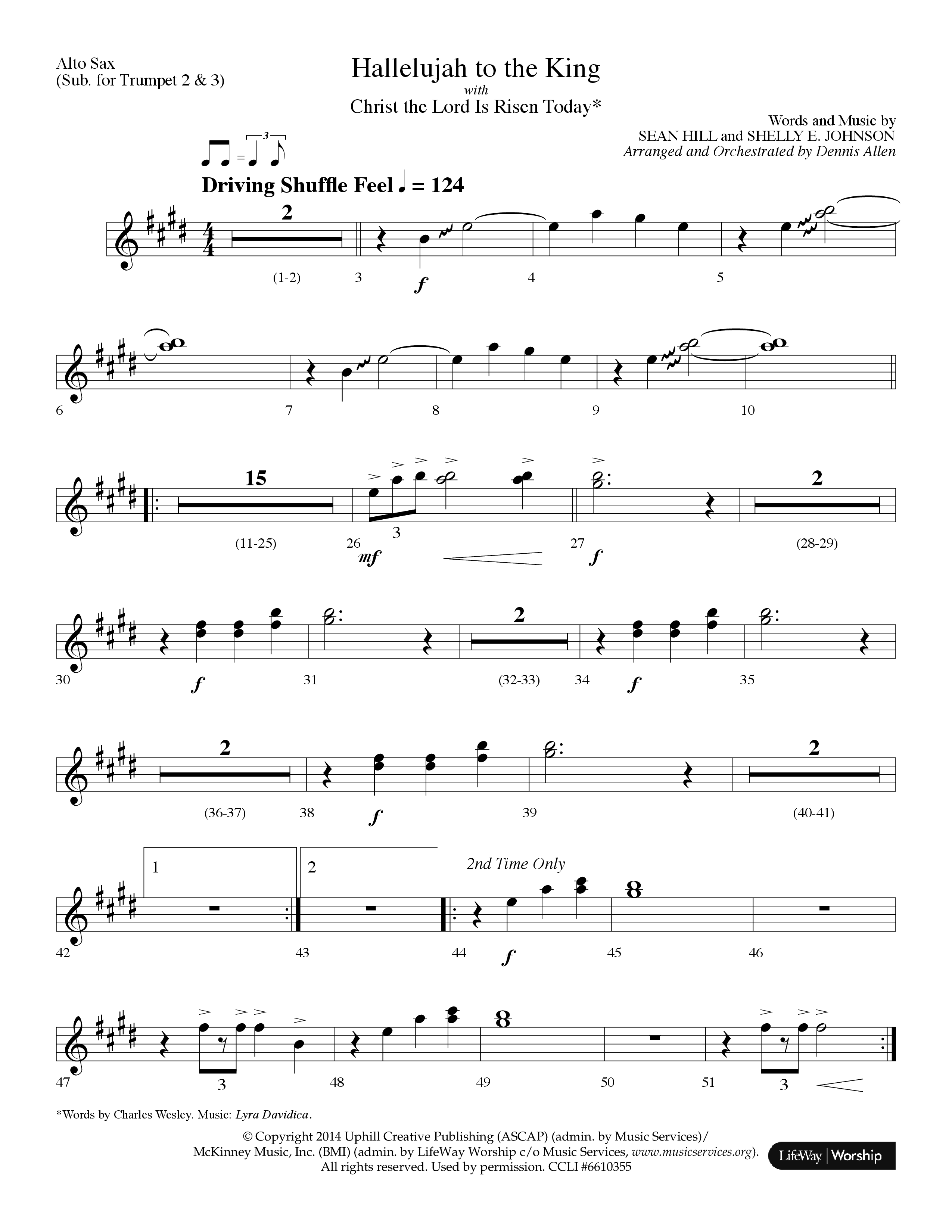 Hallelujah To The King (with Christ The Lord Is Risen Today) (Choral Anthem SATB) Alto Sax (Lifeway Choral / Arr. Dennis Allen)