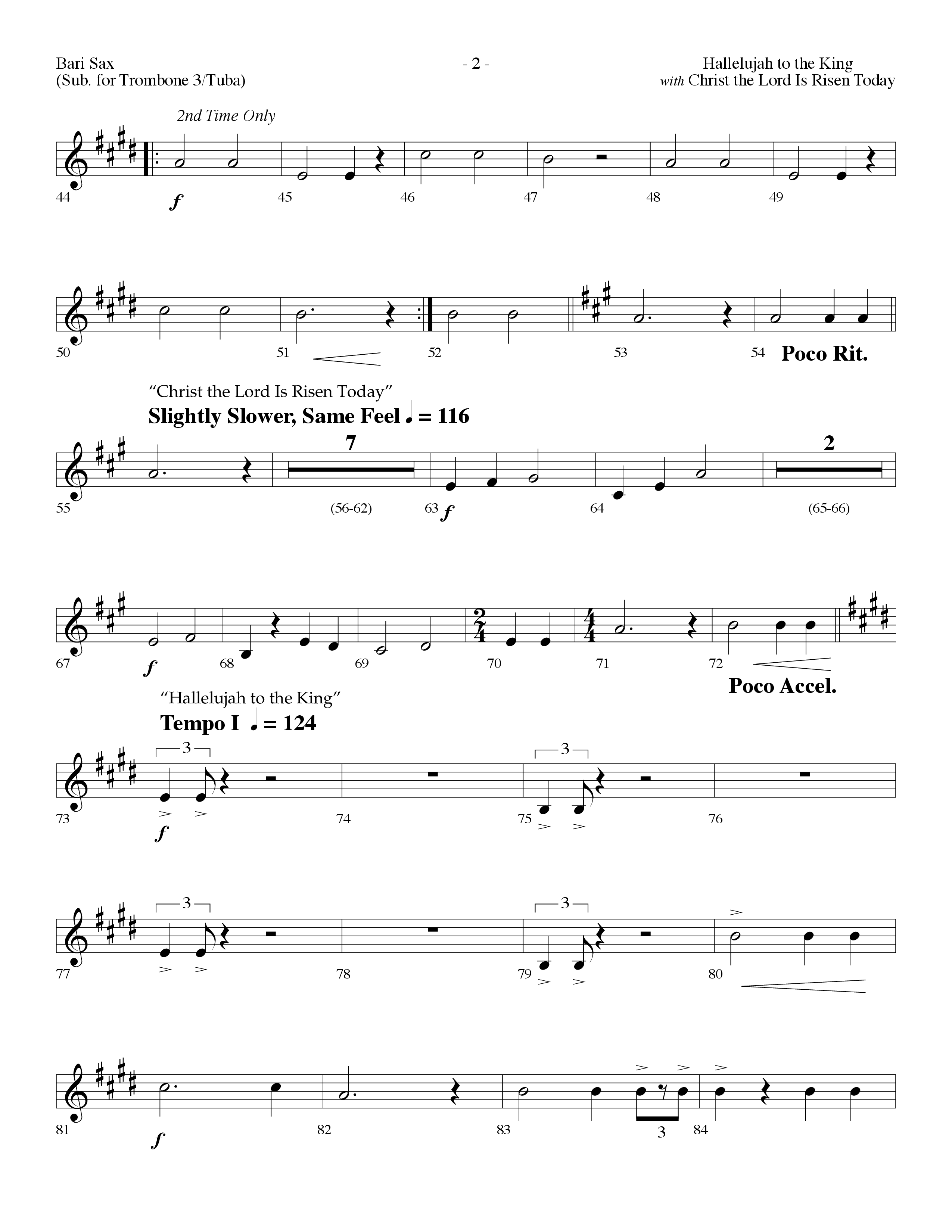Hallelujah To The King (with Christ The Lord Is Risen Today) (Choral Anthem SATB) Bari Sax (Lifeway Choral / Arr. Dennis Allen)