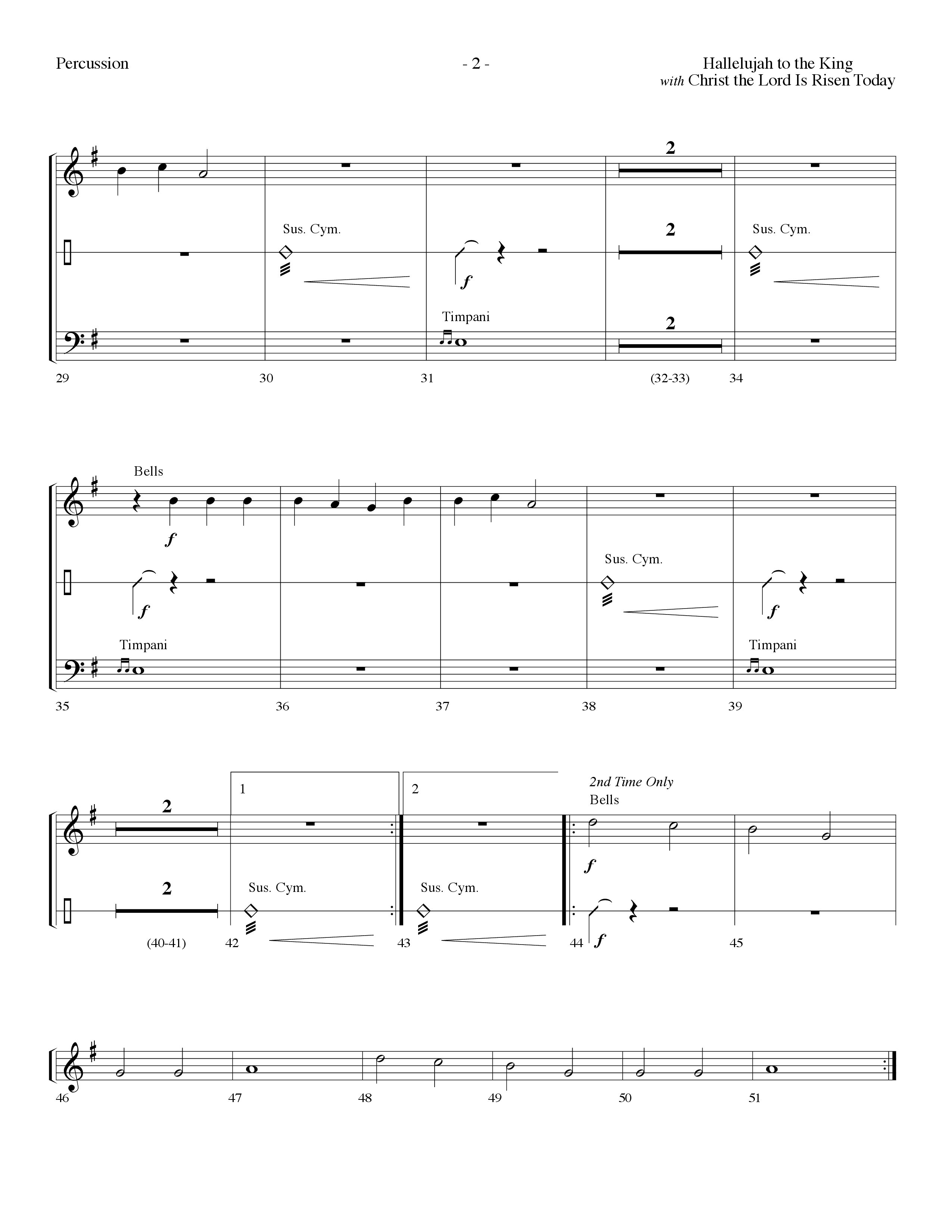 Hallelujah To The King (with Christ The Lord Is Risen Today) (Choral Anthem SATB) Percussion (Lifeway Choral / Arr. Dennis Allen)