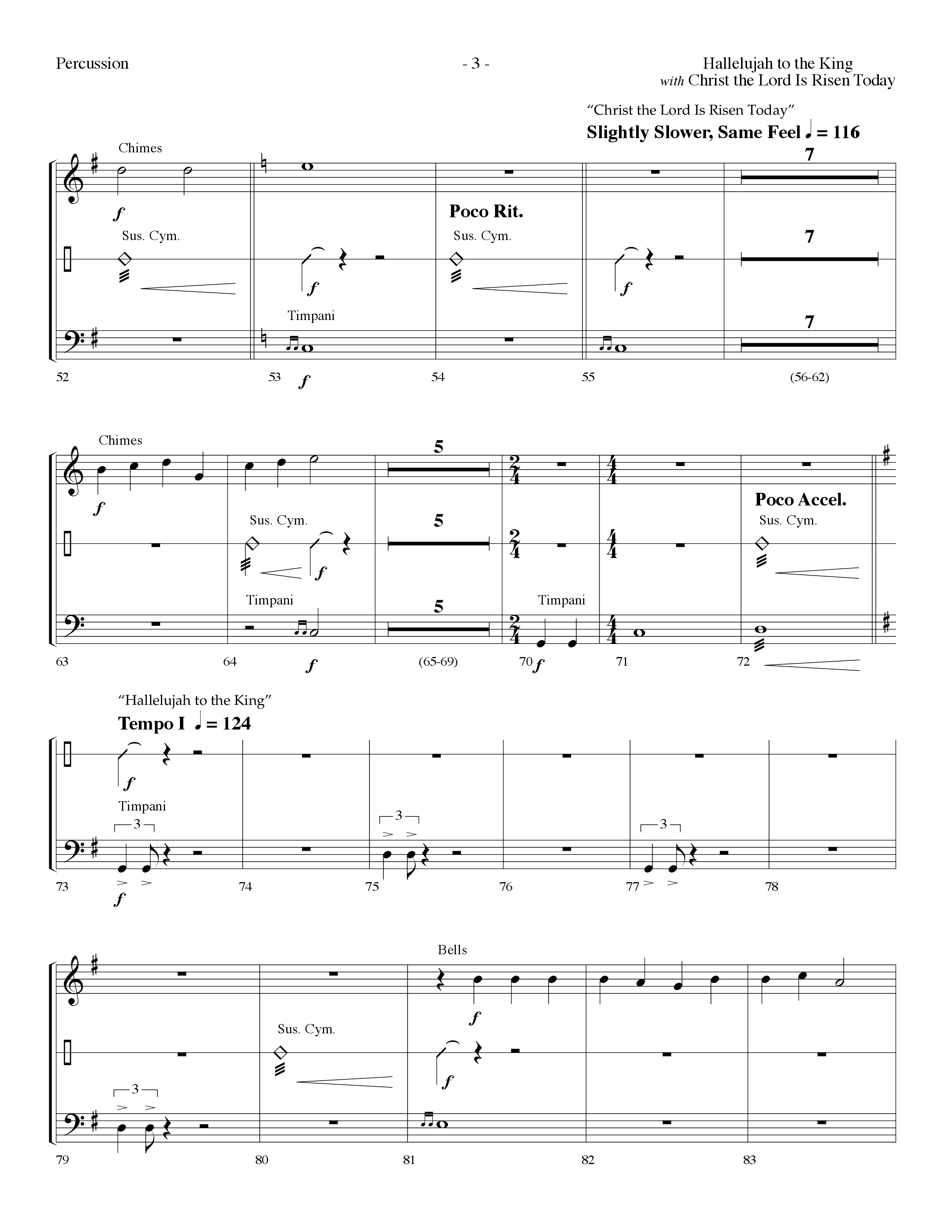 Hallelujah To The King (with Christ The Lord Is Risen Today) (Choral Anthem SATB) Percussion (Lifeway Choral / Arr. Dennis Allen)