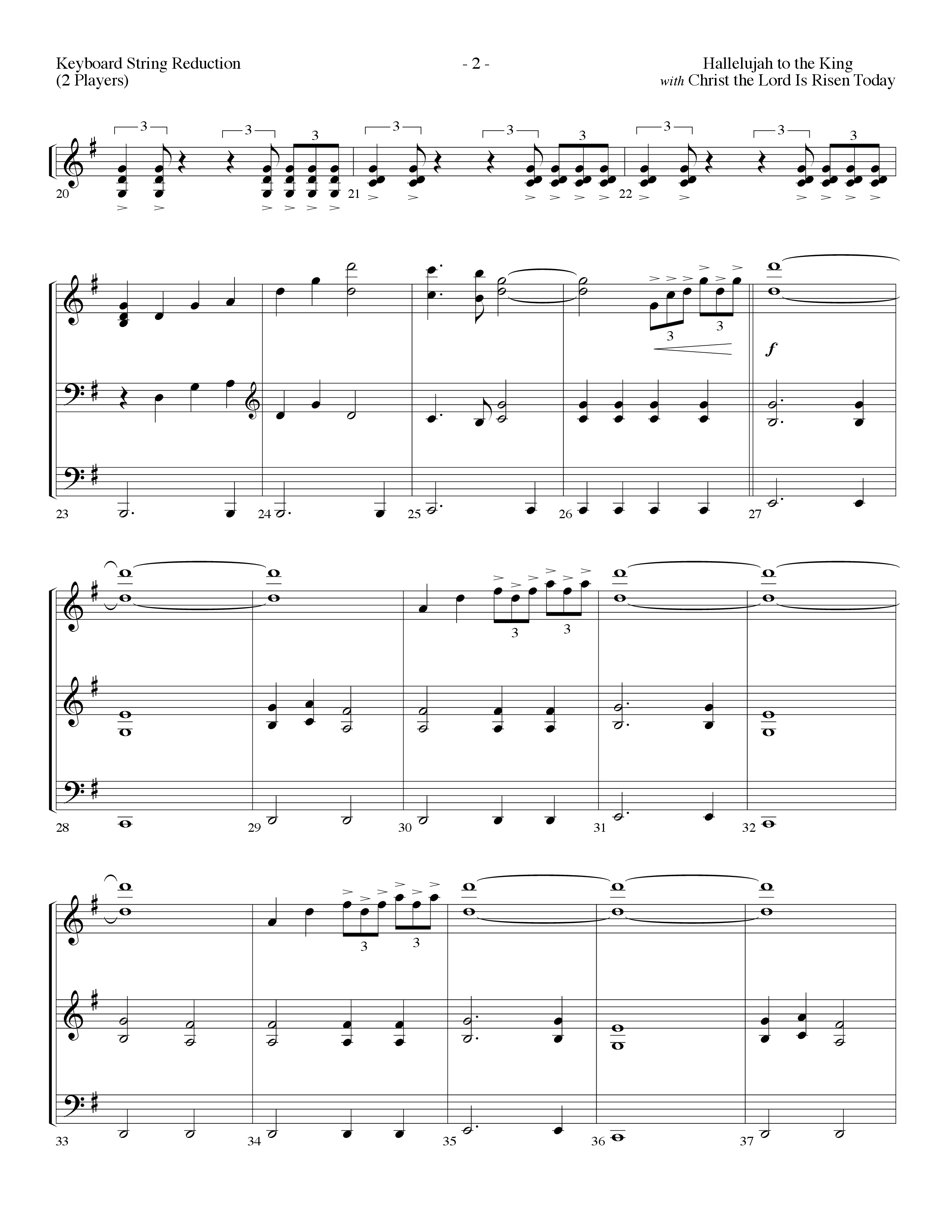 Hallelujah To The King (with Christ The Lord Is Risen Today) (Choral Anthem SATB) String Reduction (Lifeway Choral / Arr. Dennis Allen)