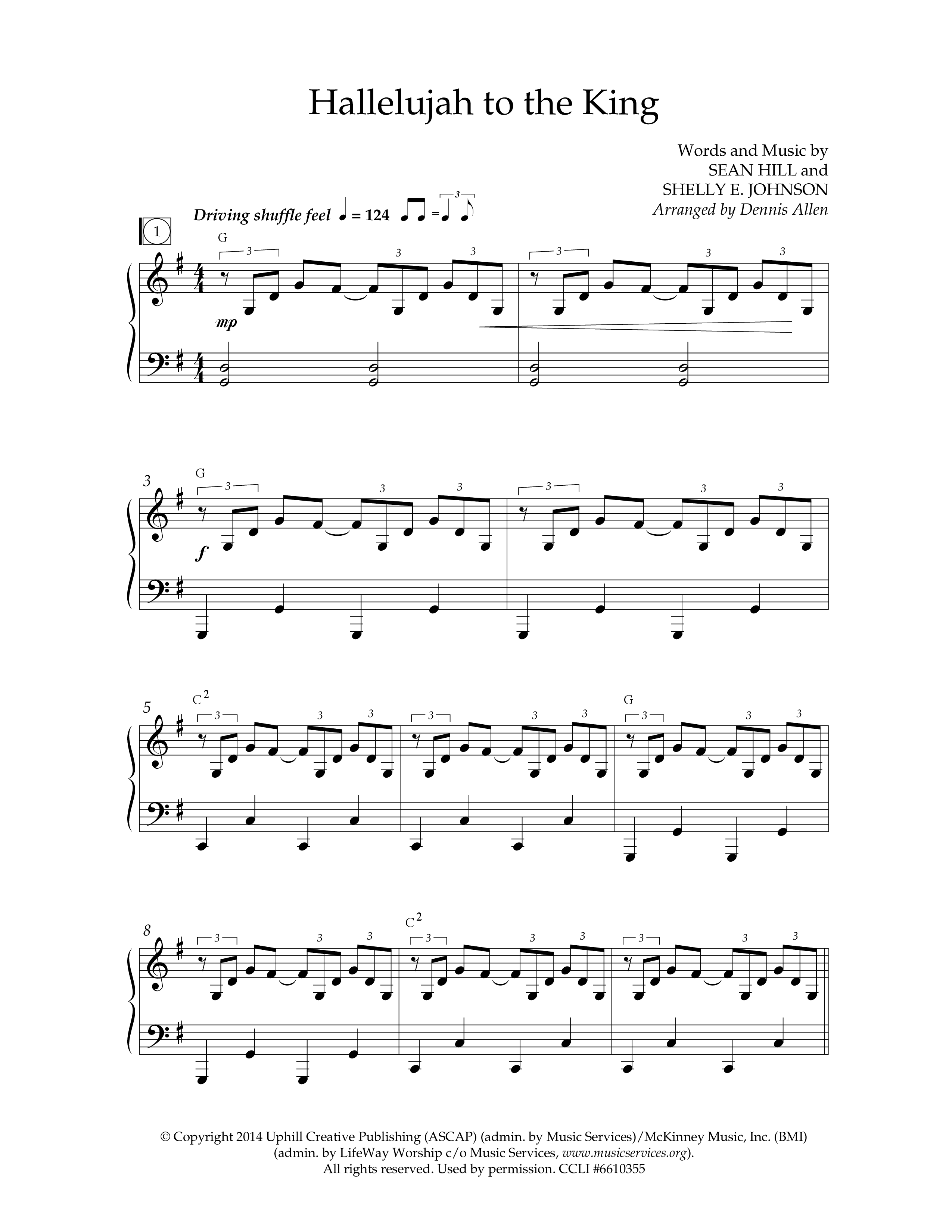 Hallelujah To The King (Choral Anthem SATB) Anthem (SATB/Piano) (Lifeway Choral / Arr. Dennis Allen)