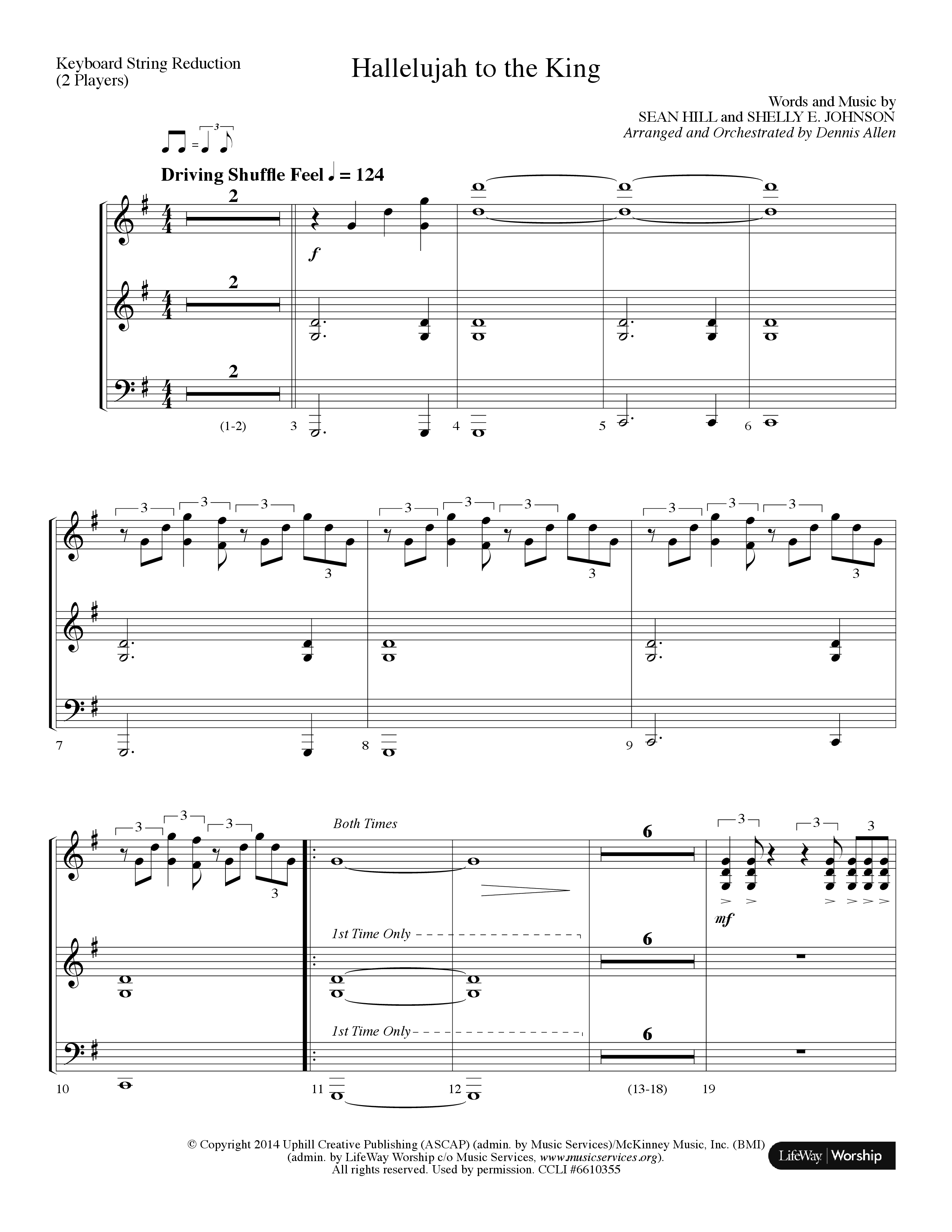 Hallelujah To The King (Choral Anthem SATB) String Reduction (Lifeway Choral / Arr. Dennis Allen)