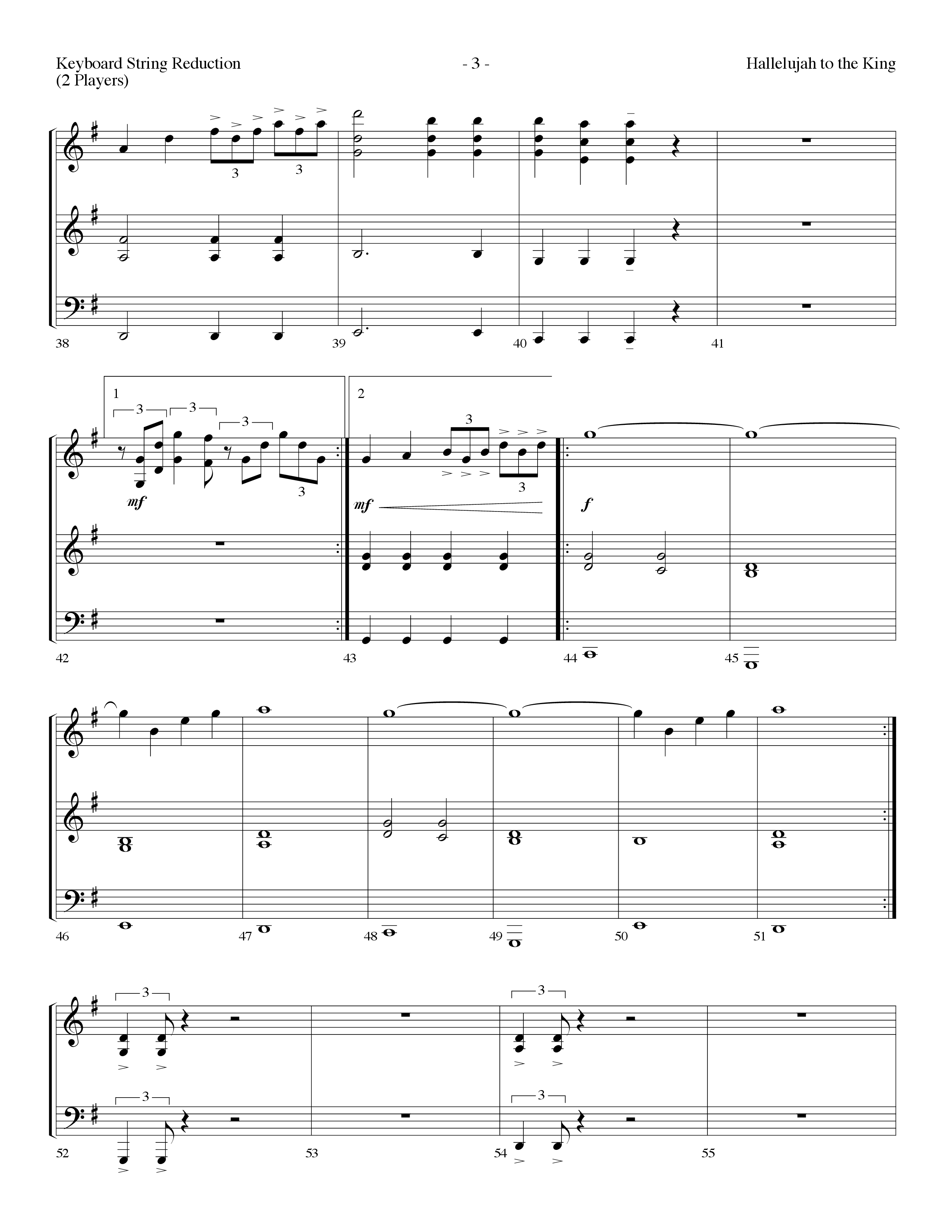 Hallelujah To The King (Choral Anthem SATB) String Reduction (Lifeway Choral / Arr. Dennis Allen)