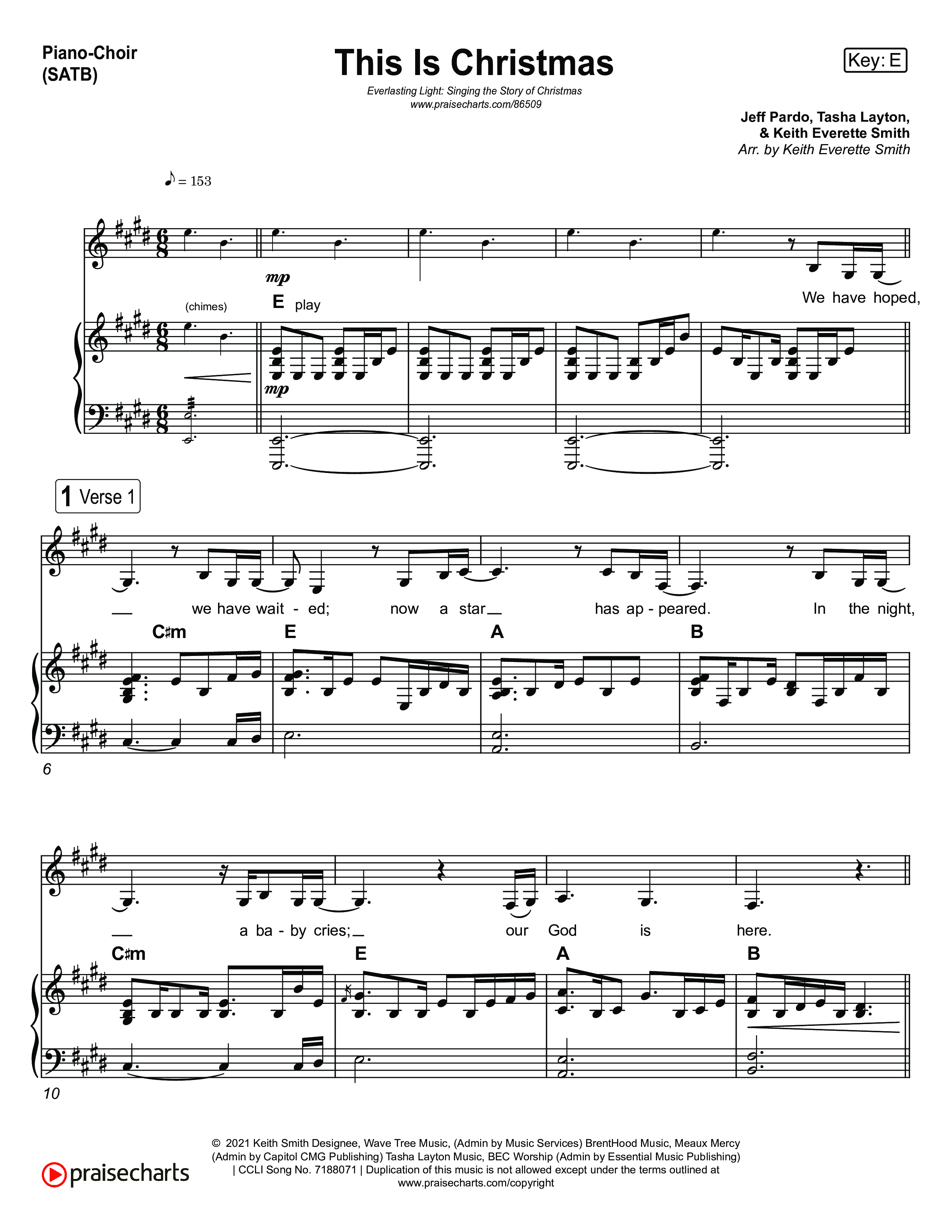 This Is Christmas (Live) Piano/Vocal (SATB) (Museum Of The Bible / Tasha Layton / Indiana Wesleyan University Choir / Arr. Keith Everett Smith)