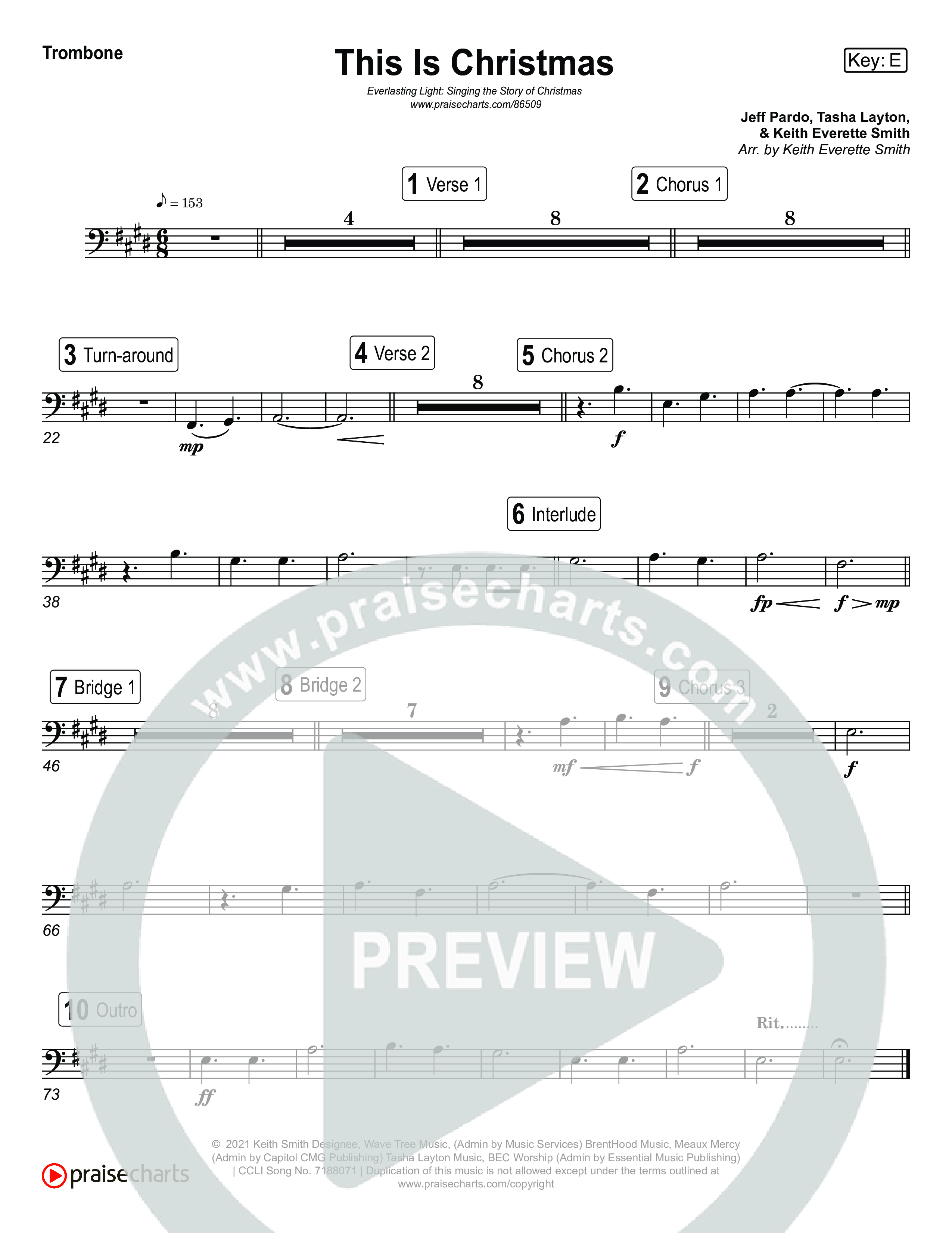 This Is Christmas (Live) Trombone 1,2 (Museum Of The Bible / Tasha Layton / Indiana Wesleyan University Choir / Arr. Keith Everett Smith)