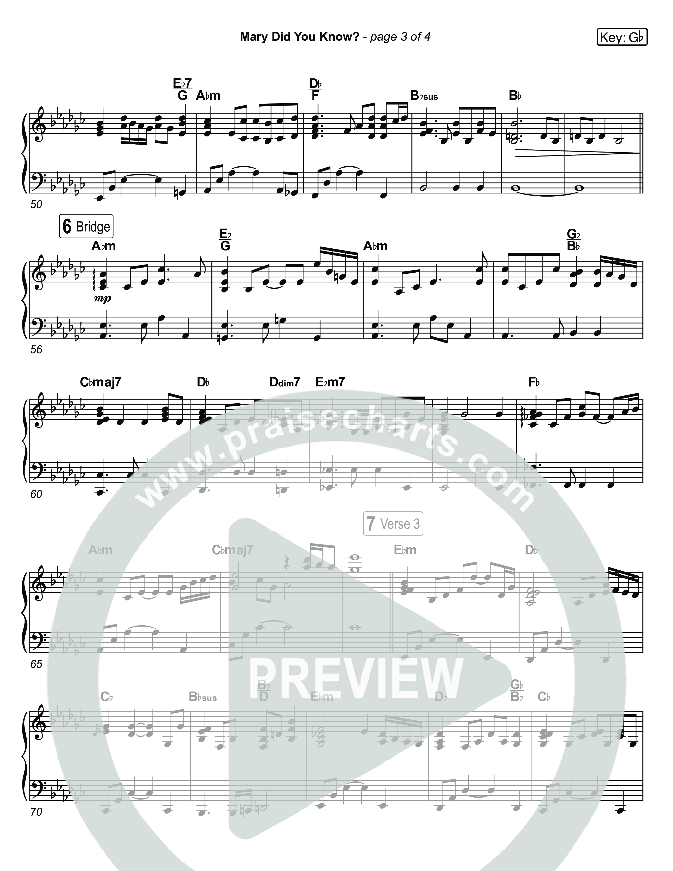 Mary Did You Know (Live) Piano Sheet (Museum Of The Bible / Anthony Evans / Indiana Wesleyan University Choir / Arr. Roy Colton II)