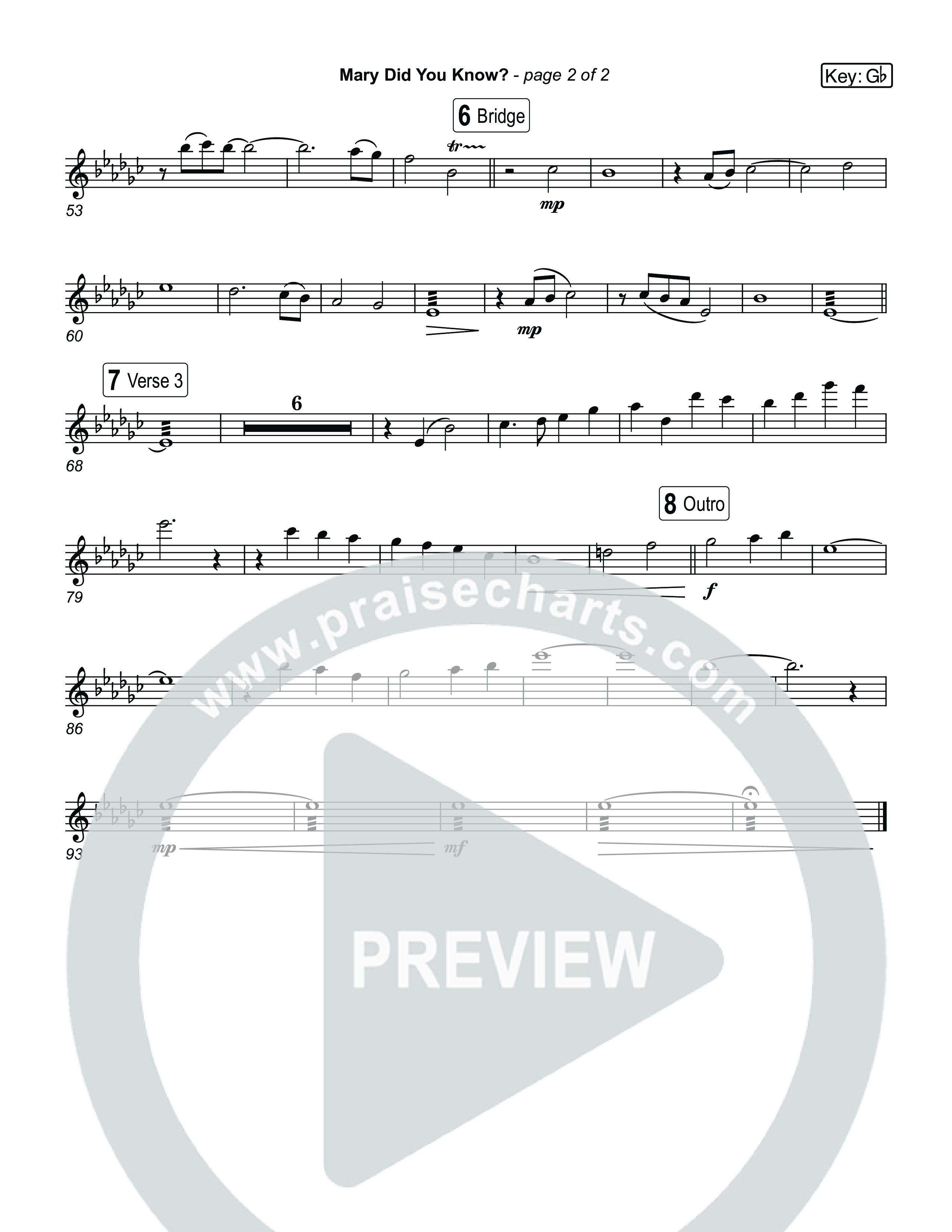 Mary Did You Know (Live) Violin 1,2 (Museum Of The Bible / Anthony Evans / Indiana Wesleyan University Choir / Arr. Roy Colton II)