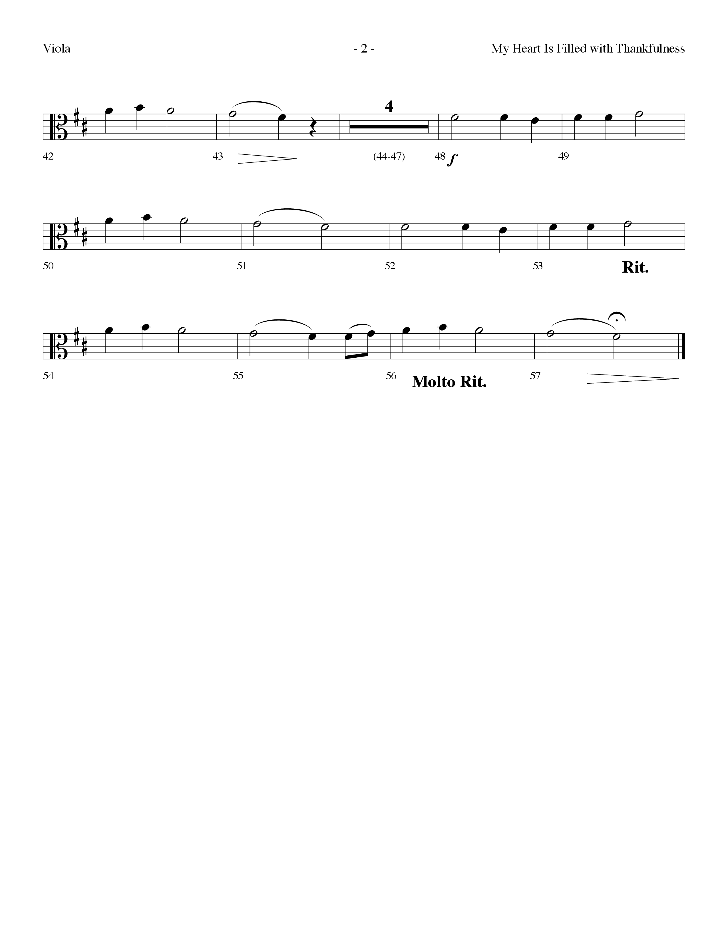 My Heart Is Filled With Thankfulness (Choral Anthem SATB) Viola (Lifeway Choral / Arr. Dennis Allen)