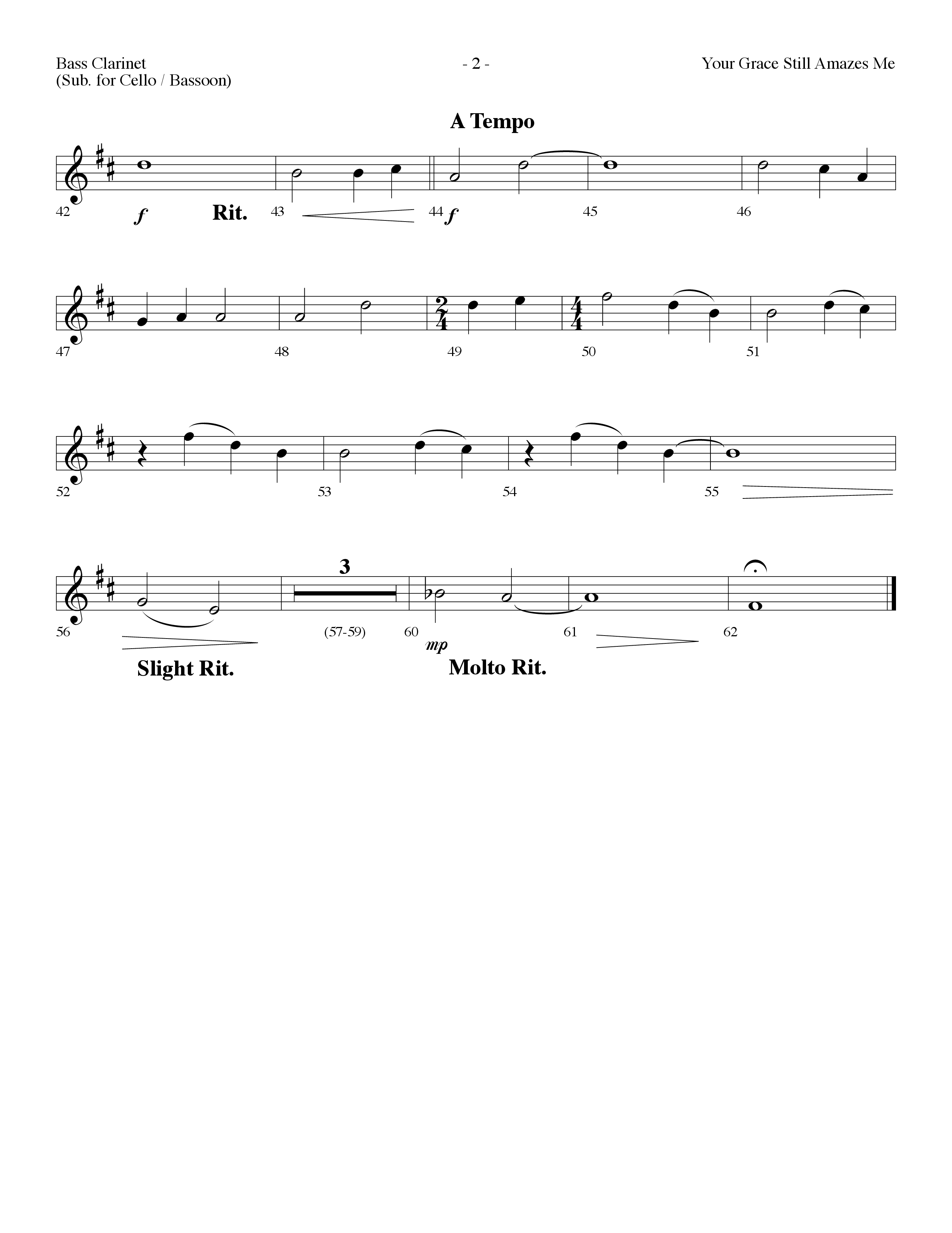 Your Grace Still Amazes Me (Choral Anthem SATB) Bass Clarinet (Lifeway Choral / Arr. Dennis Allen)