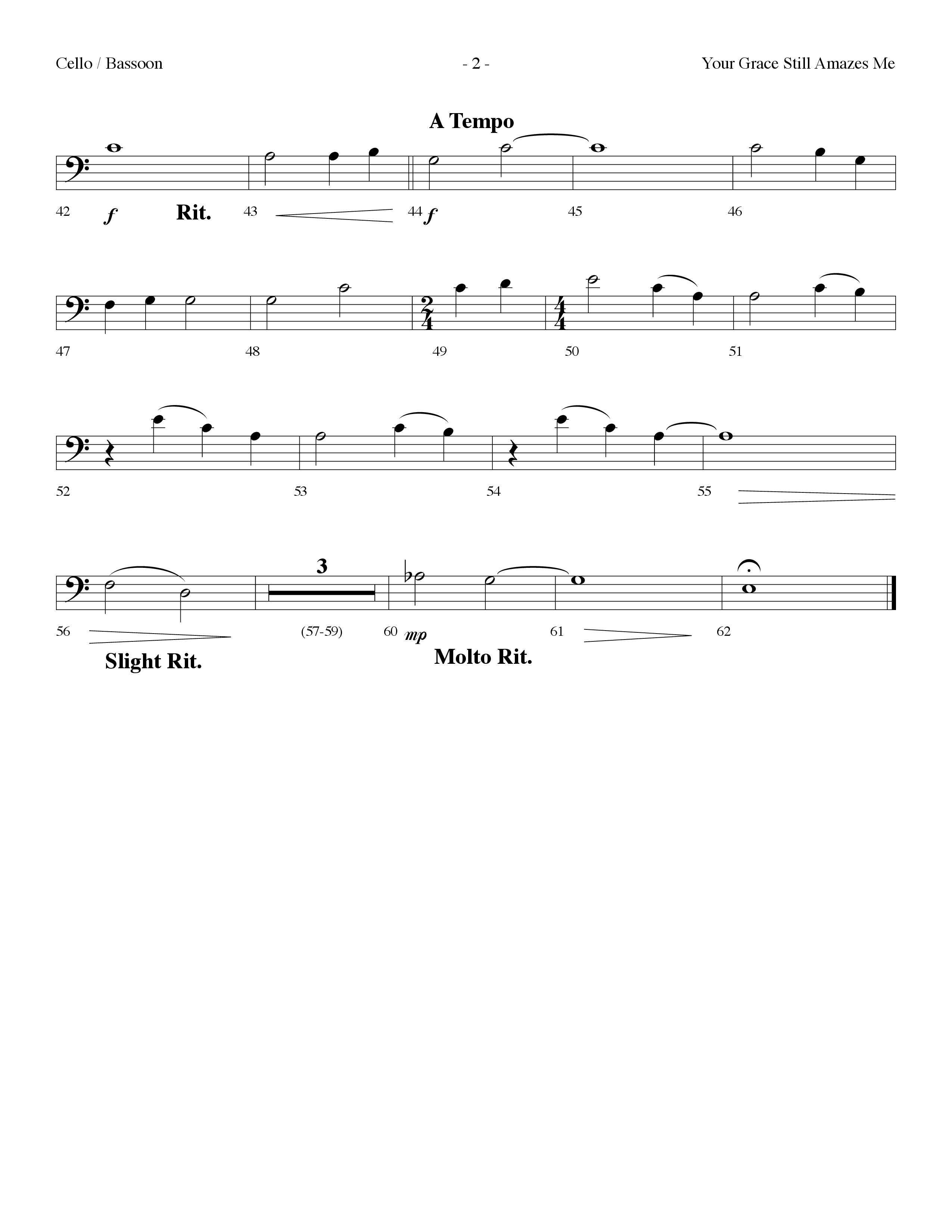 Your Grace Still Amazes Me (Choral Anthem SATB) Cello (Lifeway Choral / Arr. Dennis Allen)