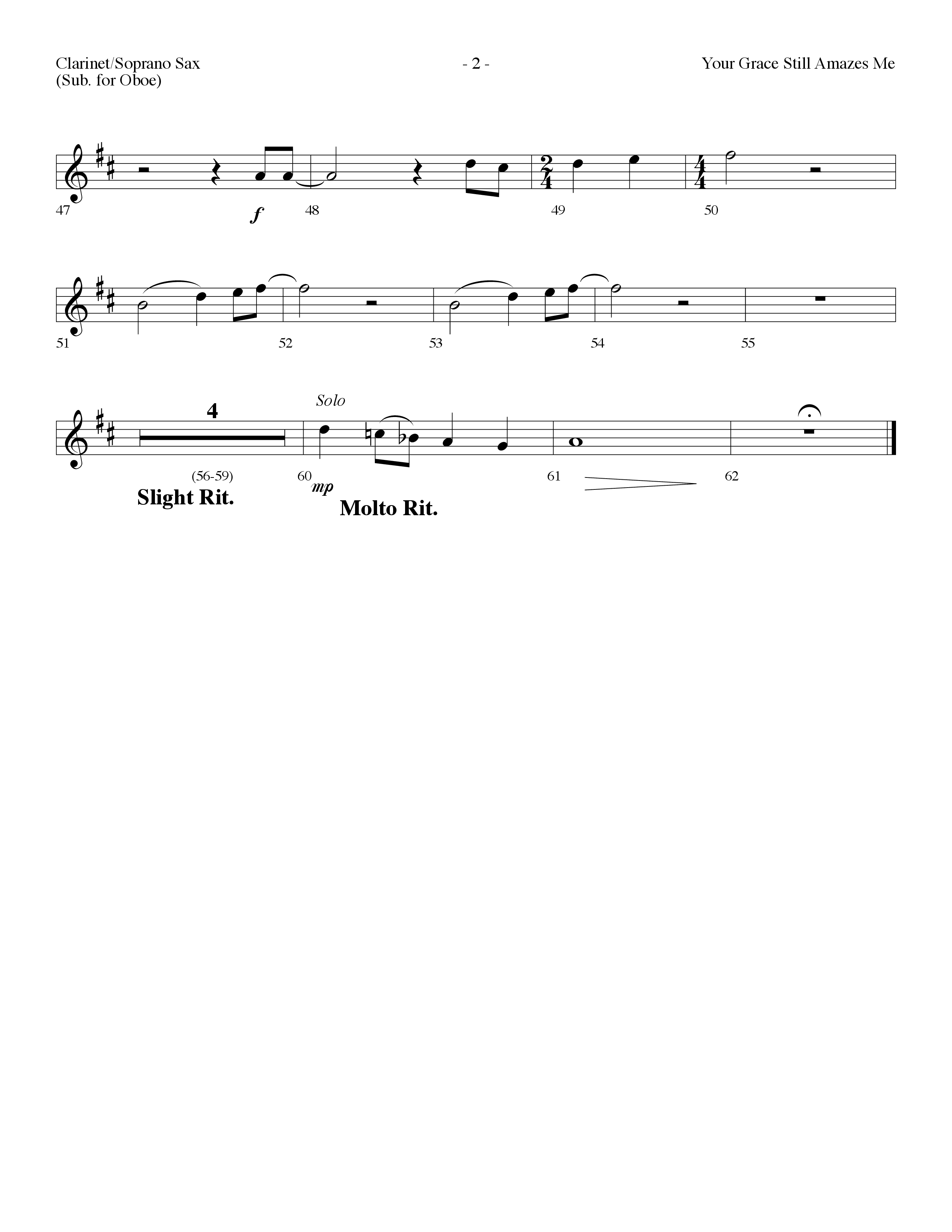 Your Grace Still Amazes Me (Choral Anthem SATB) Clarinet/Soprano Sax (Lifeway Choral / Arr. Dennis Allen)
