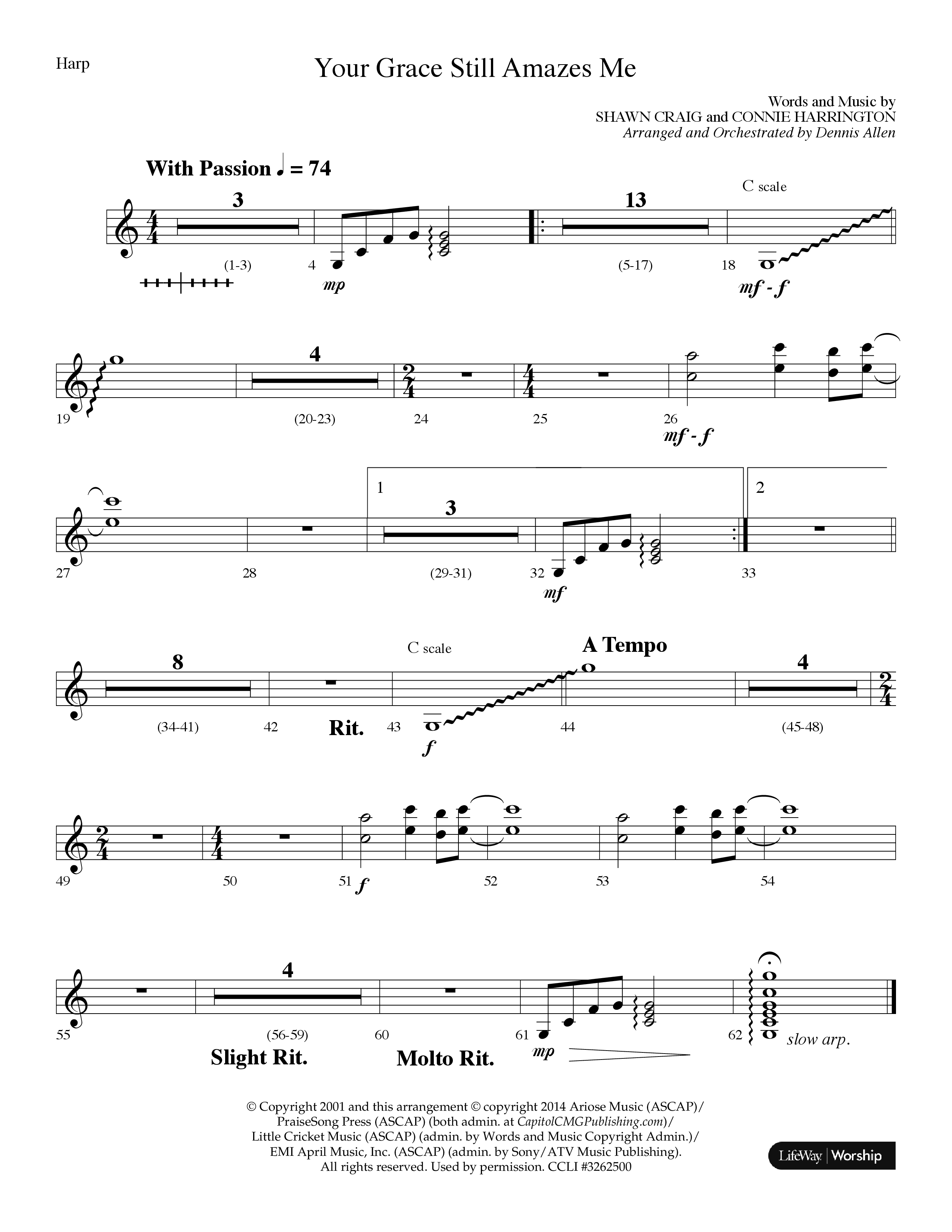 Your Grace Still Amazes Me (Choral Anthem SATB) Harp (Lifeway Choral / Arr. Dennis Allen)