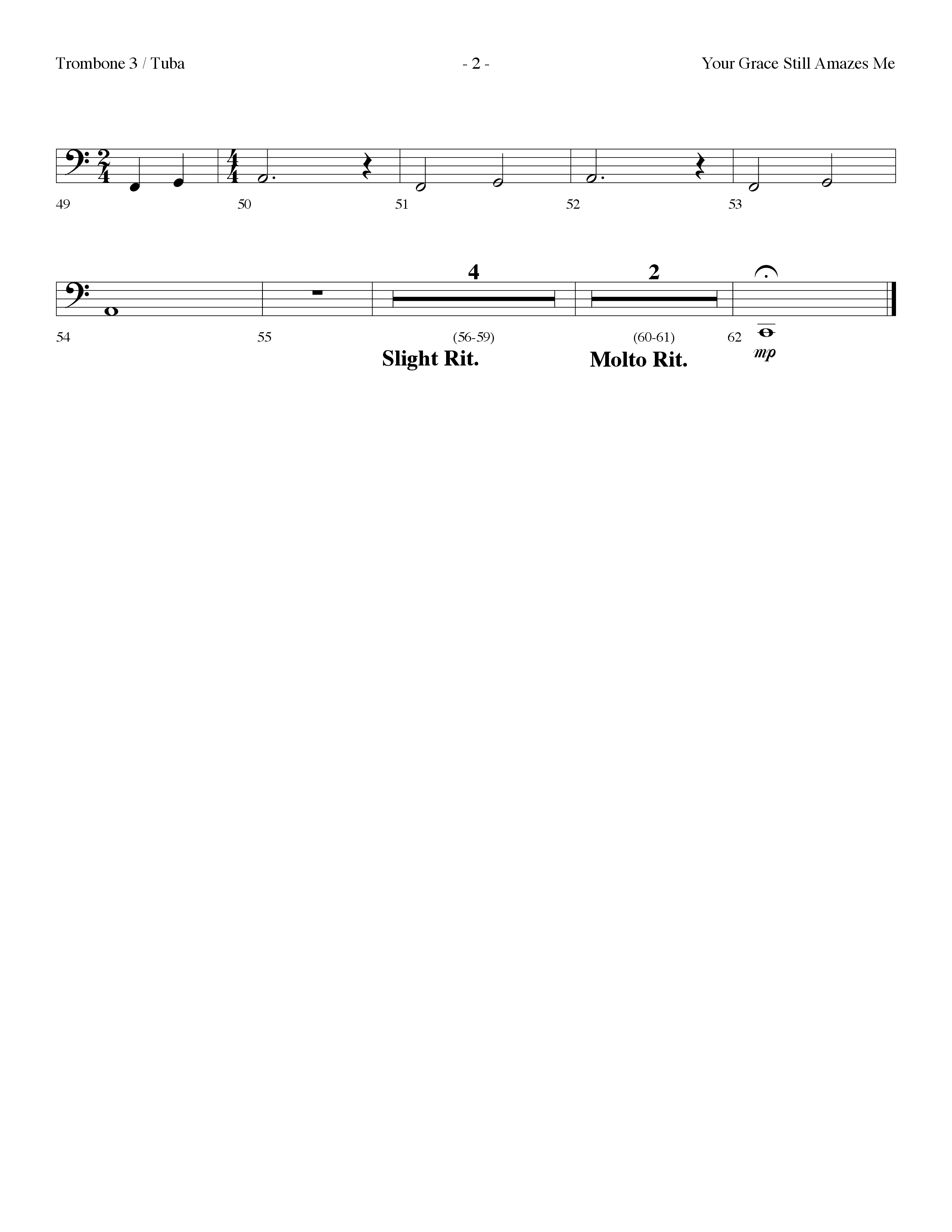 Your Grace Still Amazes Me (Choral Anthem SATB) Trombone 3/Tuba (Lifeway Choral / Arr. Dennis Allen)