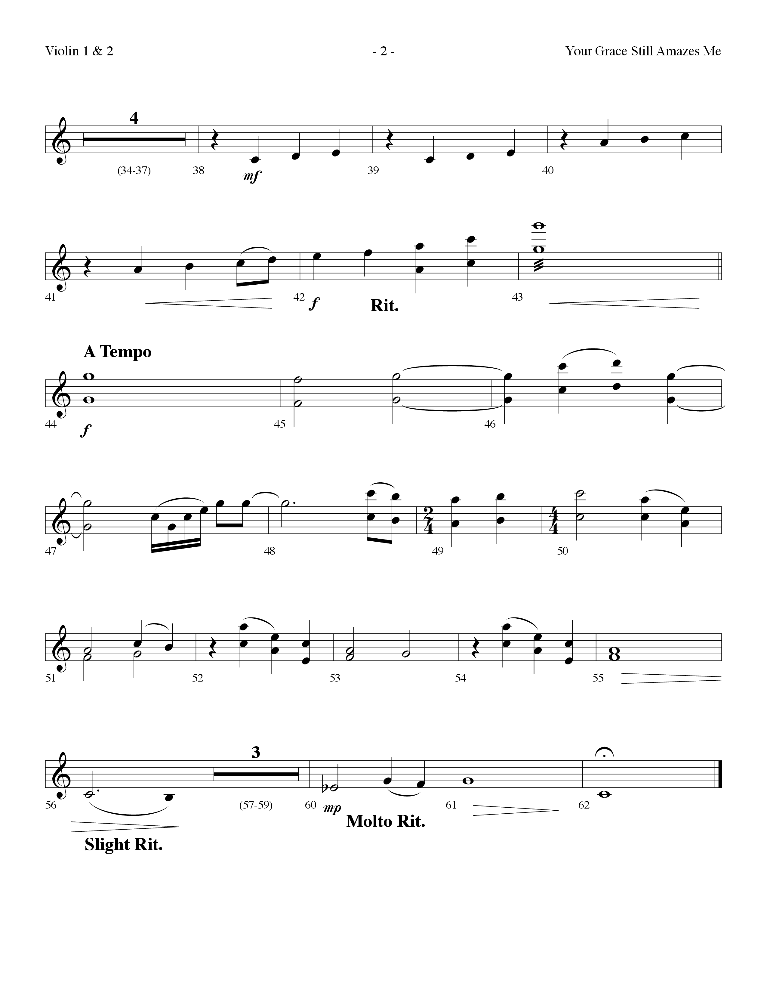 Your Grace Still Amazes Me (Choral Anthem SATB) Violin 1/2 (Lifeway Choral / Arr. Dennis Allen)
