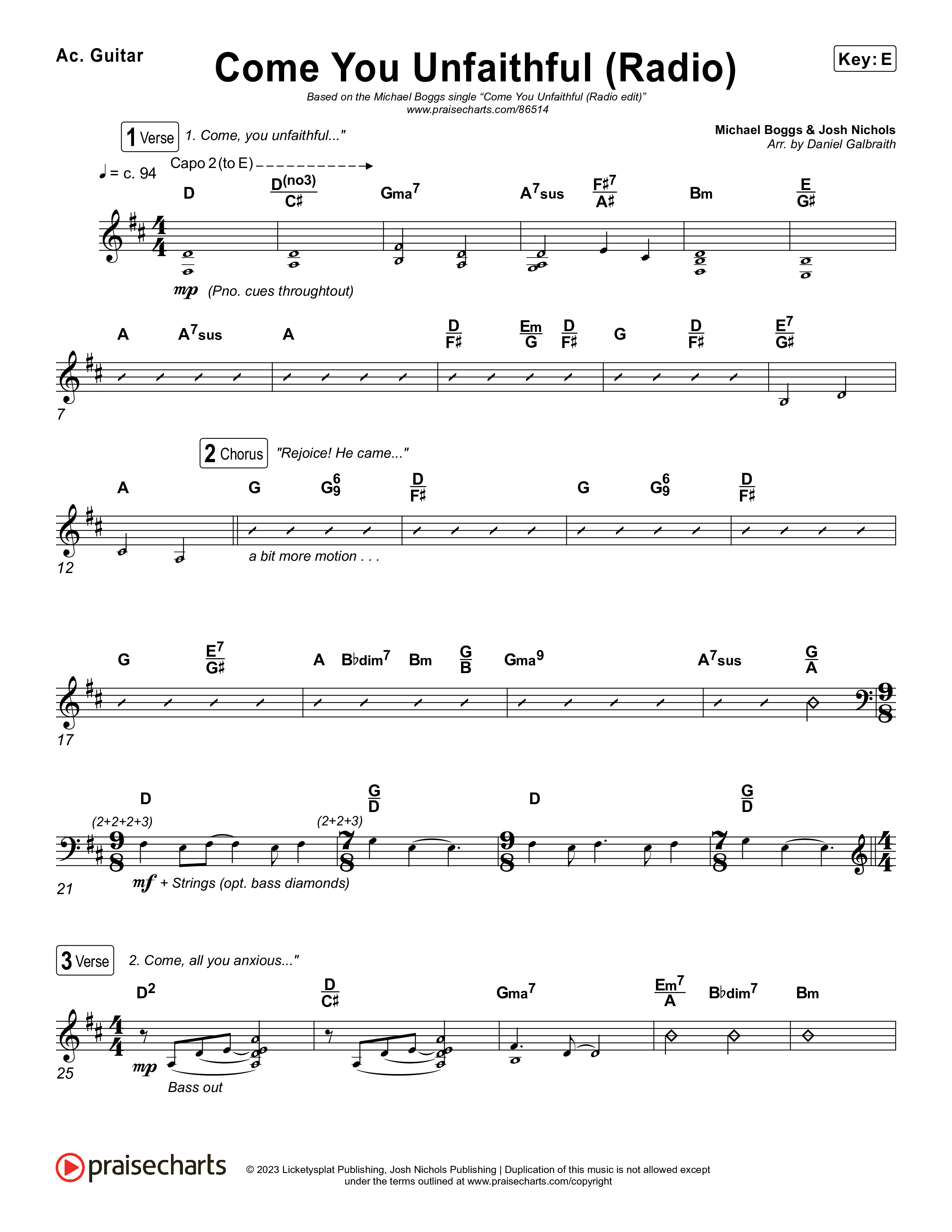 Come You Unfaithful (Radio) Acoustic Guitar (Michael Boggs)