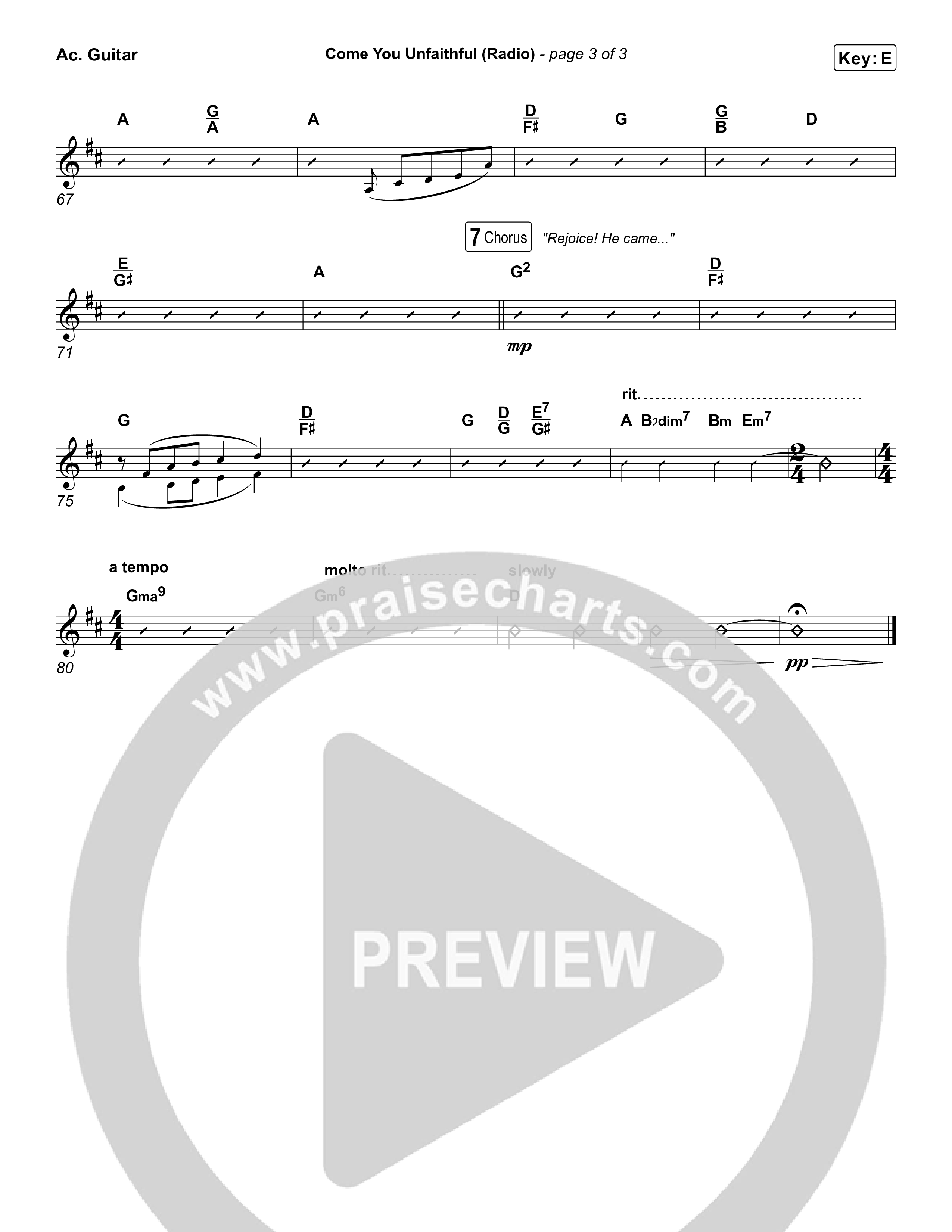 Come You Unfaithful (Radio) Acoustic Guitar (Michael Boggs)