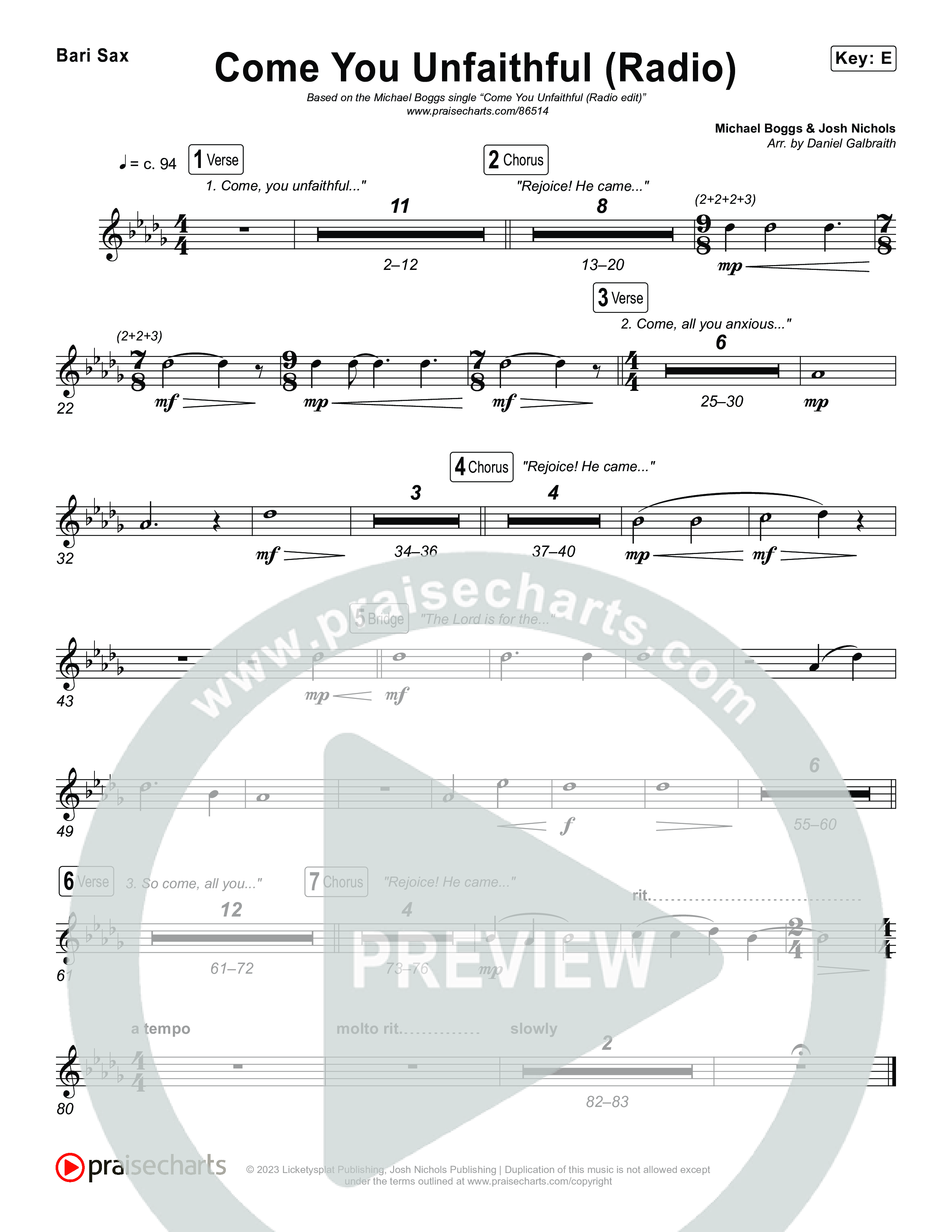 Come You Unfaithful (Radio) Sax Pack (Michael Boggs)